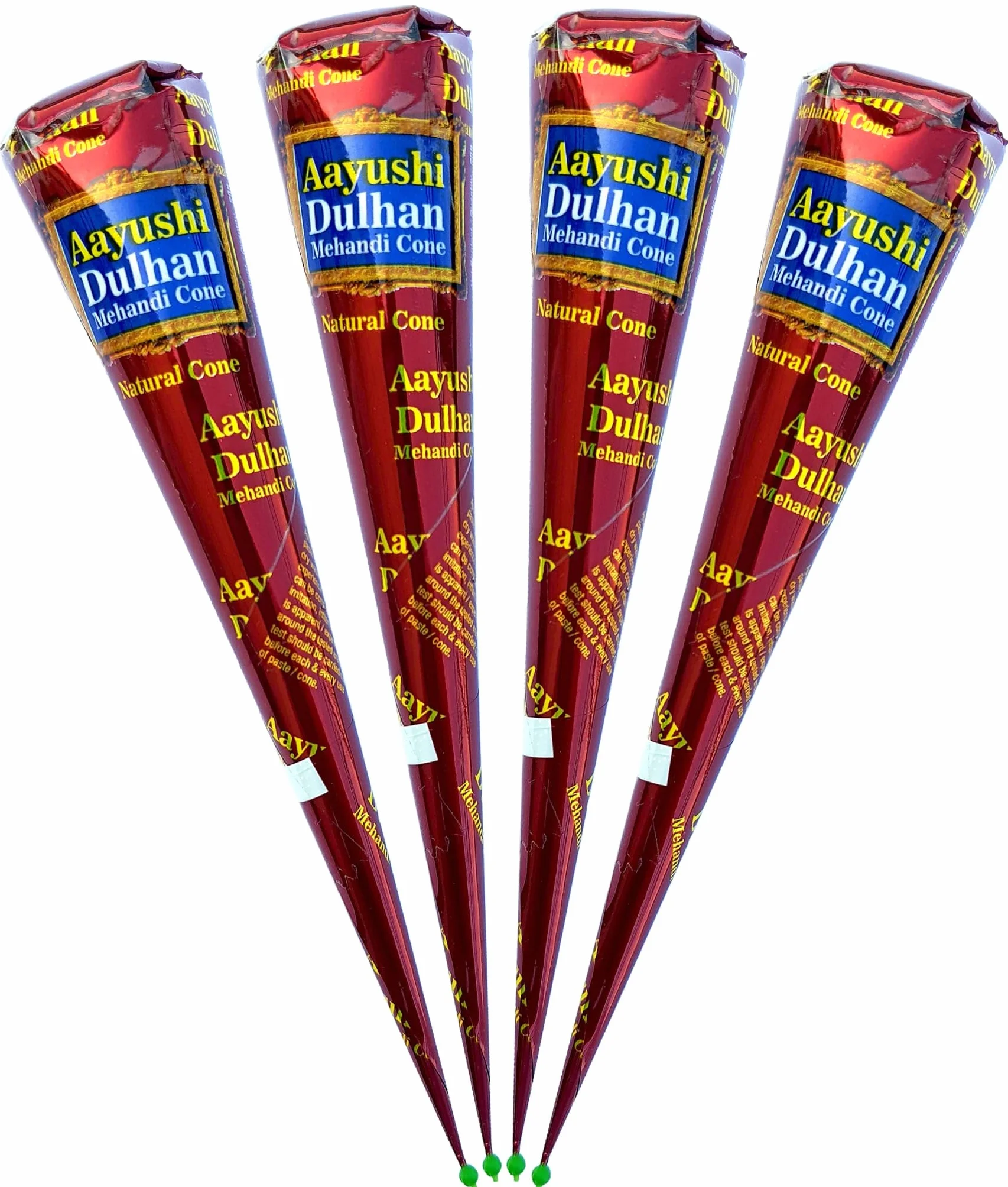 Aayushi Mehandi Cone Premium 100% naturale, 4 x 25 G