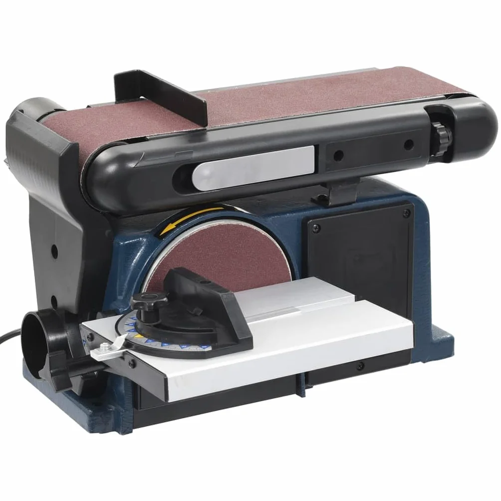 vidaXL Levigatrice a Nastro e a Disco Elettrica 370 W 150 mm Inclinabile con Goniometro