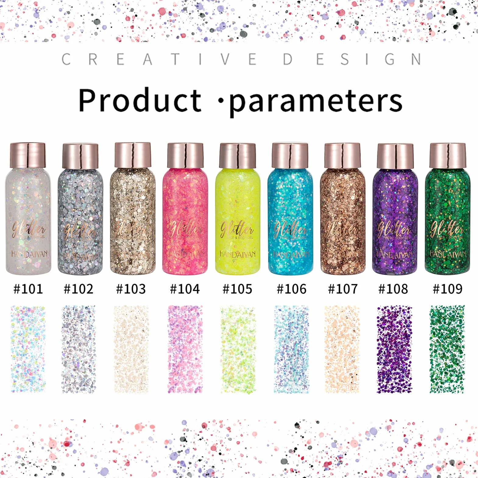 30ml Glitter Corpo, Glitter Gel Corpo,Glitter Body Gel, Glitter Gel Viso per Viso, Unghie, Occhi, Labbra, Capelli, Corpo, per Musica, Festival, Feste in Maschera