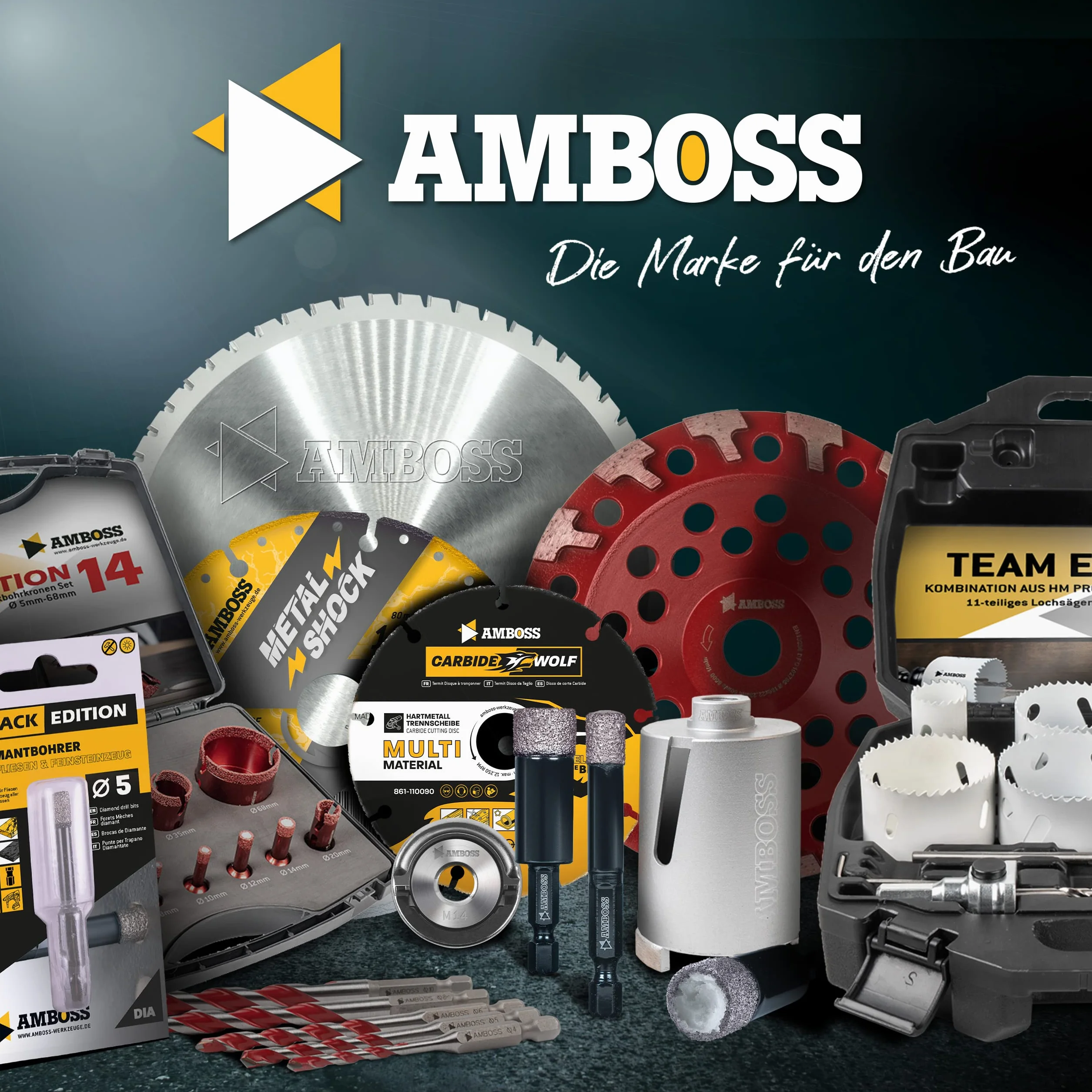 Amboss DryAngle Ø 12mm Punta per piastrelle vetro ceramica - Codolo esagonale