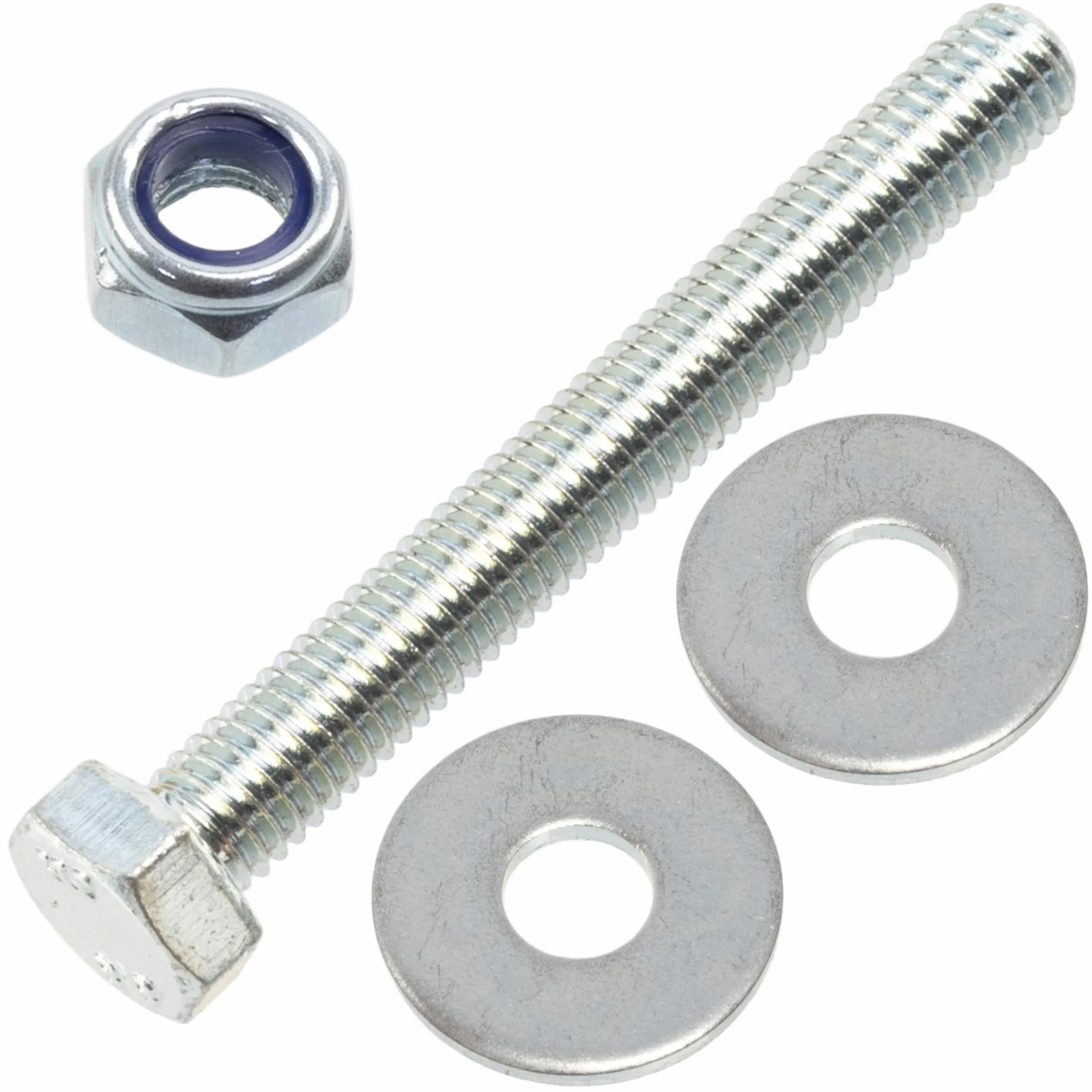 AERZETIX Set di 25 bulloni a testa esagonale M5x40 mm + 50 rondelle larghe + 25 dadi esagonali autobloccanti M5 in acciaio