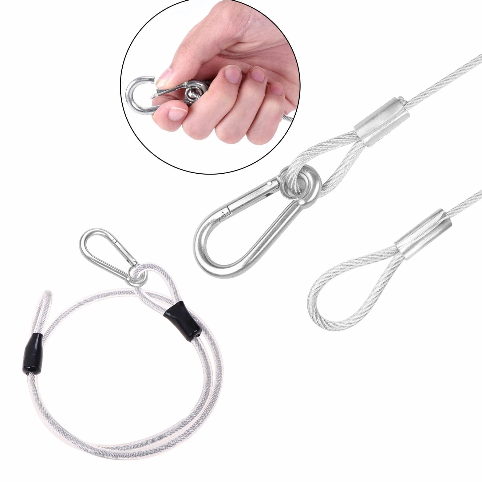 Cavo Acciaio Inossidabile Intrecciato Doppio Anello 3 mm per Biciclette Bagagli