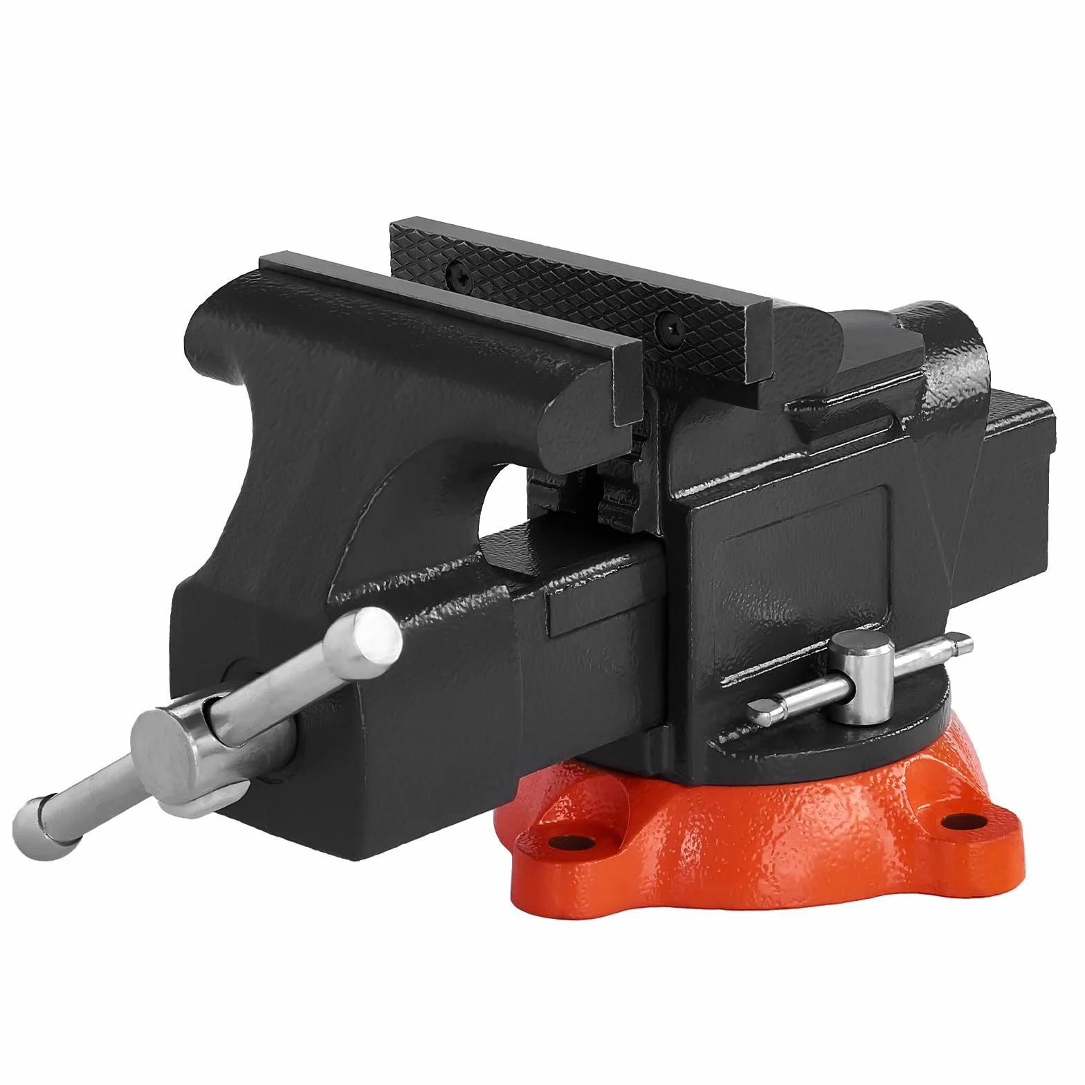 VEVOR Morsa Apertura Massima Ganascia 127 mm Base Bloccaggio Girevole 360° Ferro Nodulare per Carichi Pesanti