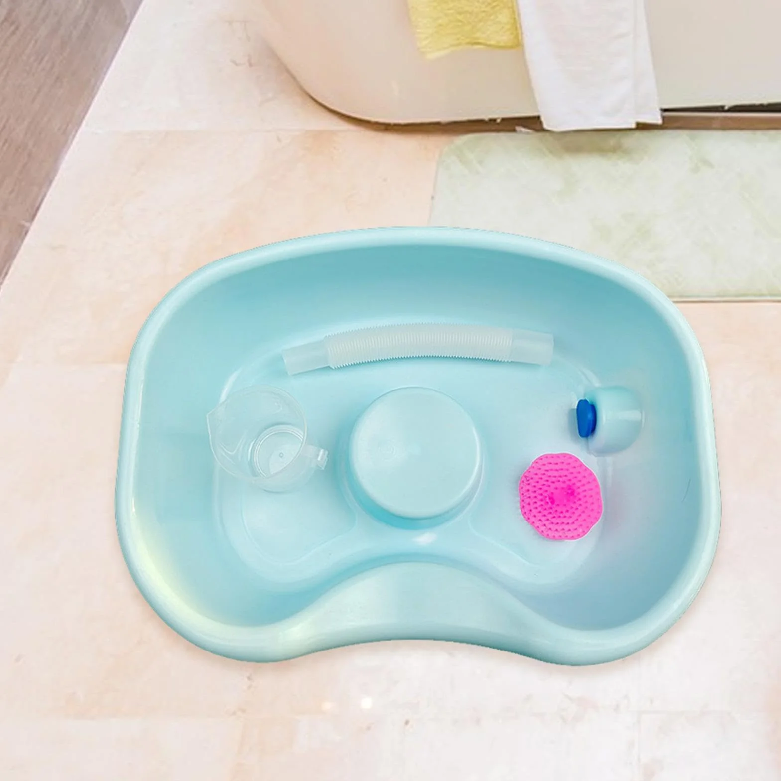 predolo Lavabo per capelli Lavabo per shampoo Ciotola Forniture per il lavaggio Lavare i capelli a letto Vassoio per lavare i capelli Bacinella per risciacquo, Verde