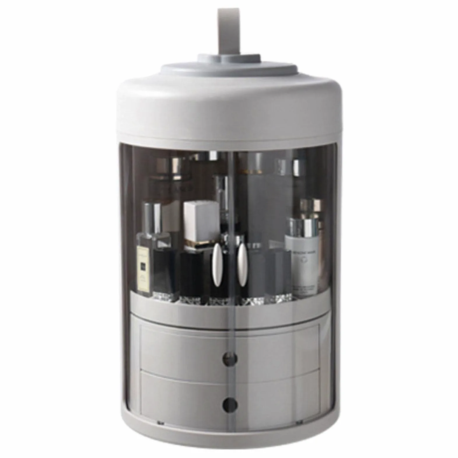 Casa Moda Cassetto Impermeabile Scatola portaoggetti Porta pennelli Desktop Gioielli in Acrilico Organizzatore cosmetico per la Cura della Pelle Grigio