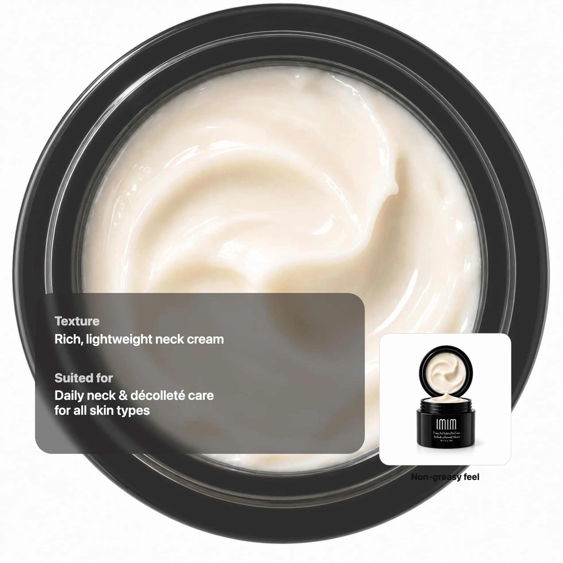 IMIM Crema Collo Rassodante e Modellante 50ml – Crema Antietà Avanzata Effetto Lifting con Tripeptide-1, Pentapeptide-4 e Esapeptide-8 – Idratante Antirughe per Collo e Décolleté