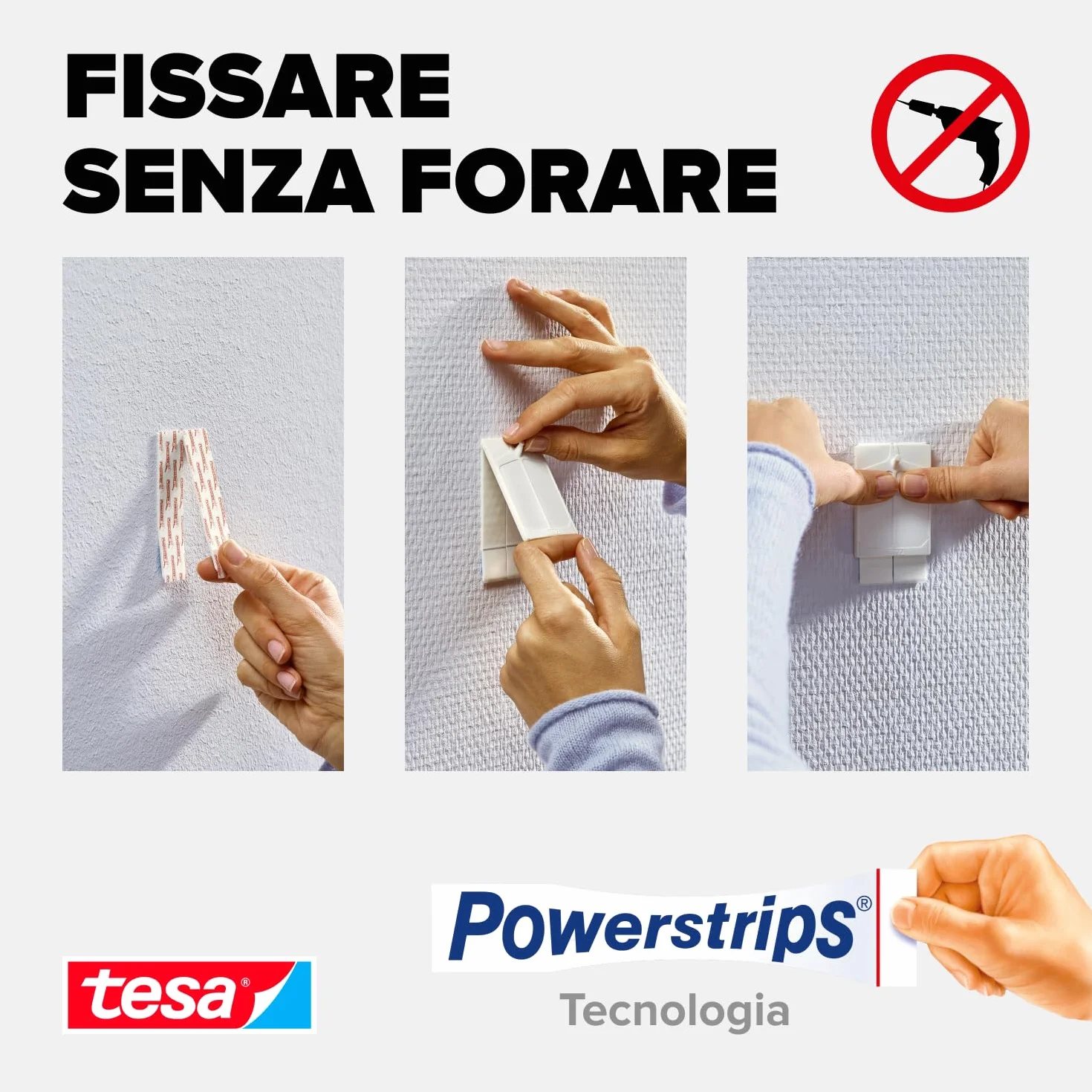 tesa Chiodo Adesivo 2kg Bianco per Carta da Parati Intonaco Set 2 Pezzi