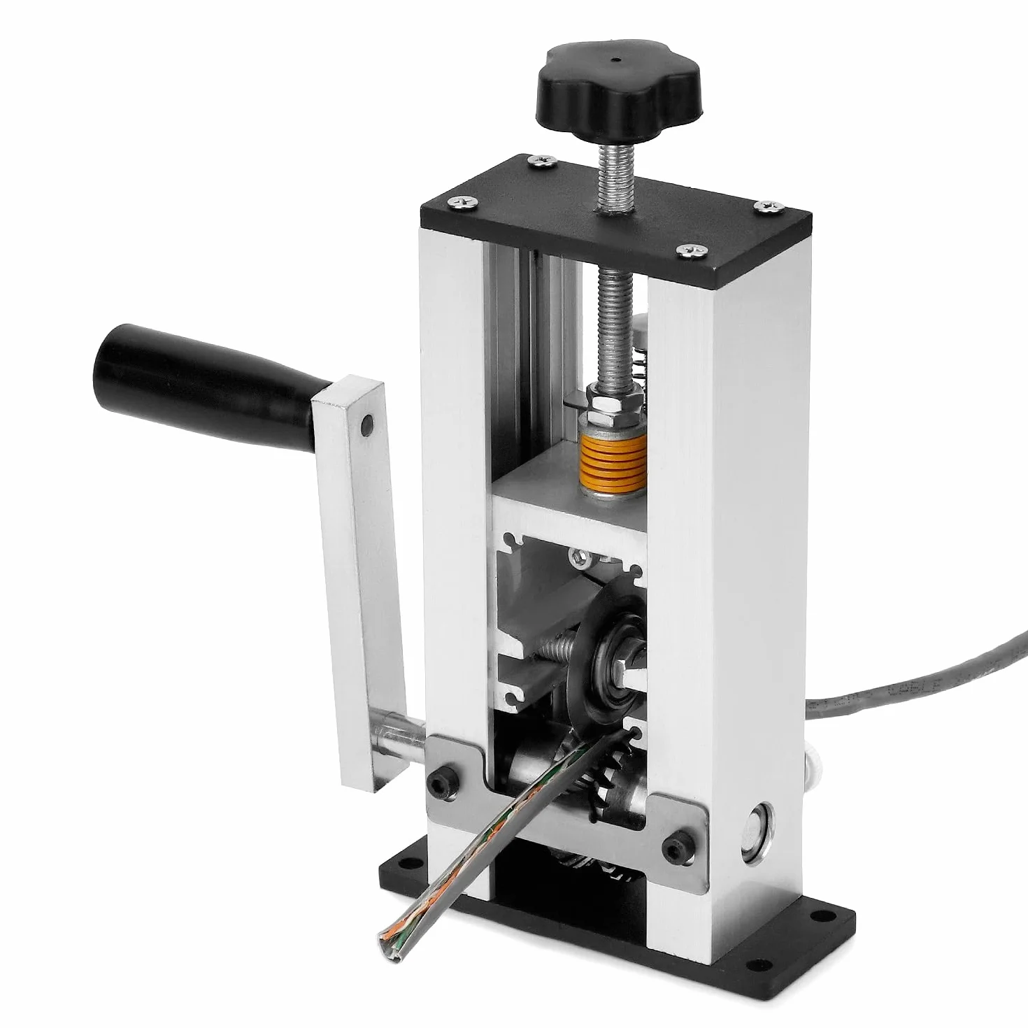 QWORK Spelafili Automatico Manuale per Cables Ø1-25 mm Portatile Lama Acciaio Telaio Alluminio