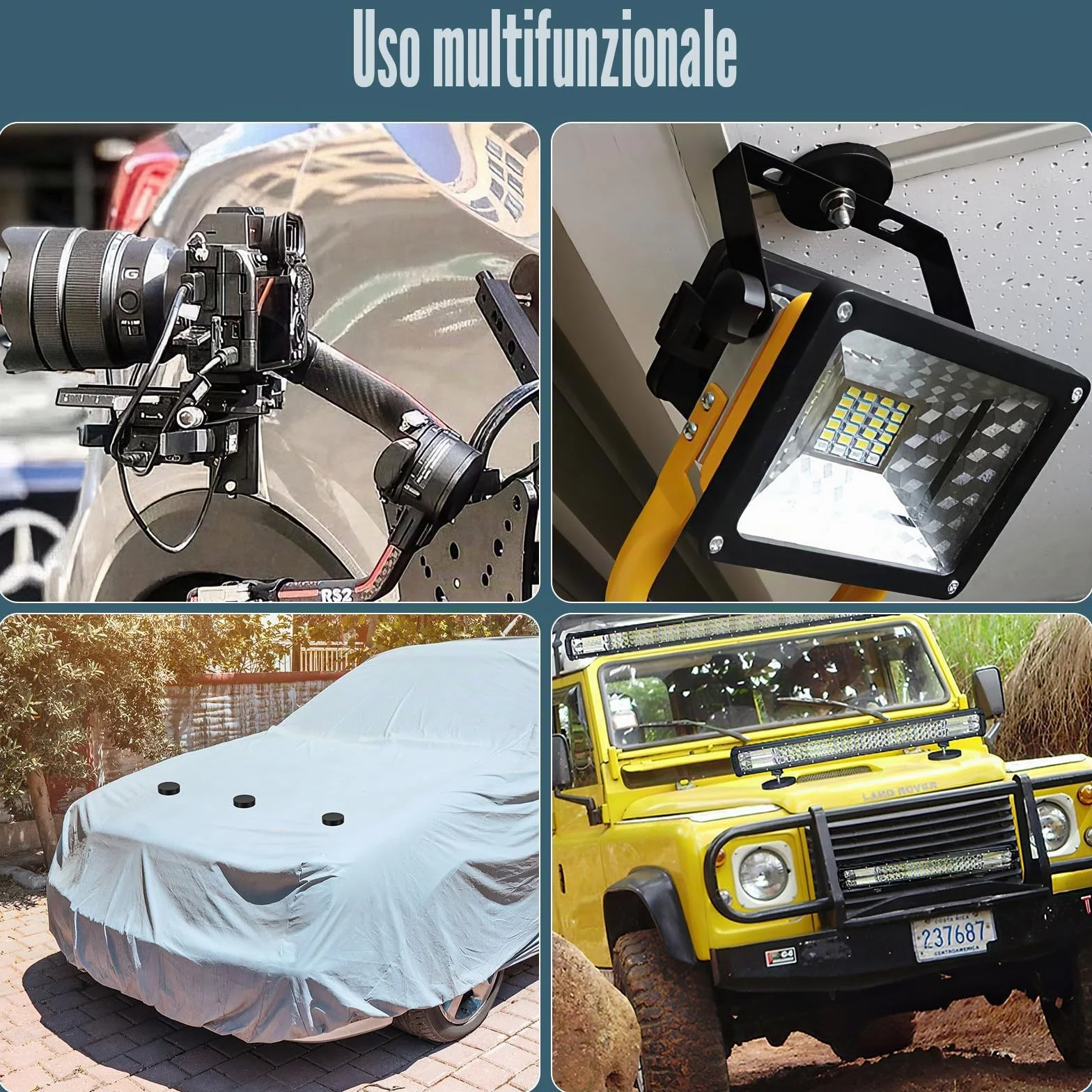 Magneti Neodimio In Gomma 22mm con M4 Filettatura 5,5kg Antiscivolo per Veicoli