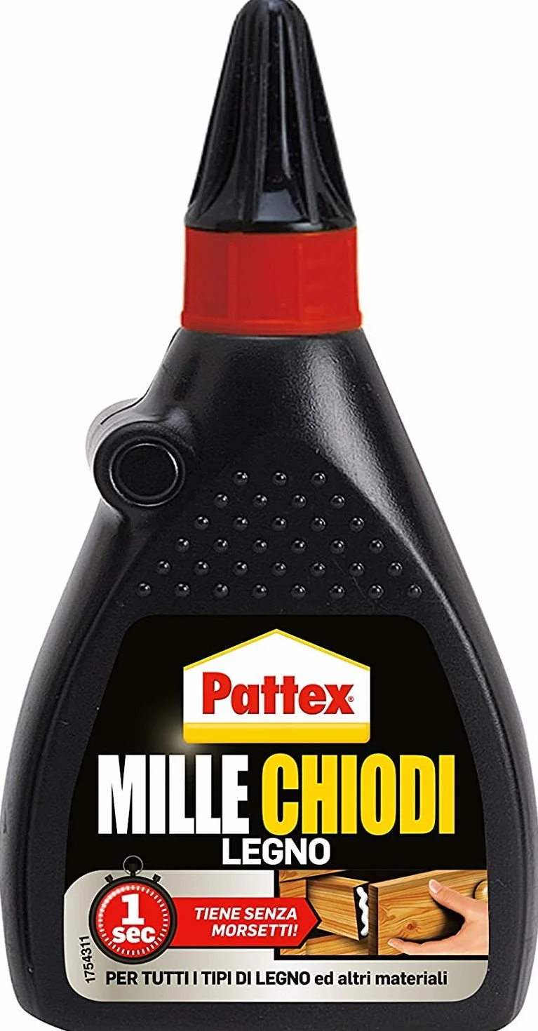 Pattex Millechiodi Legno Colla per legno trasparente presa a ventosa flacone 100g