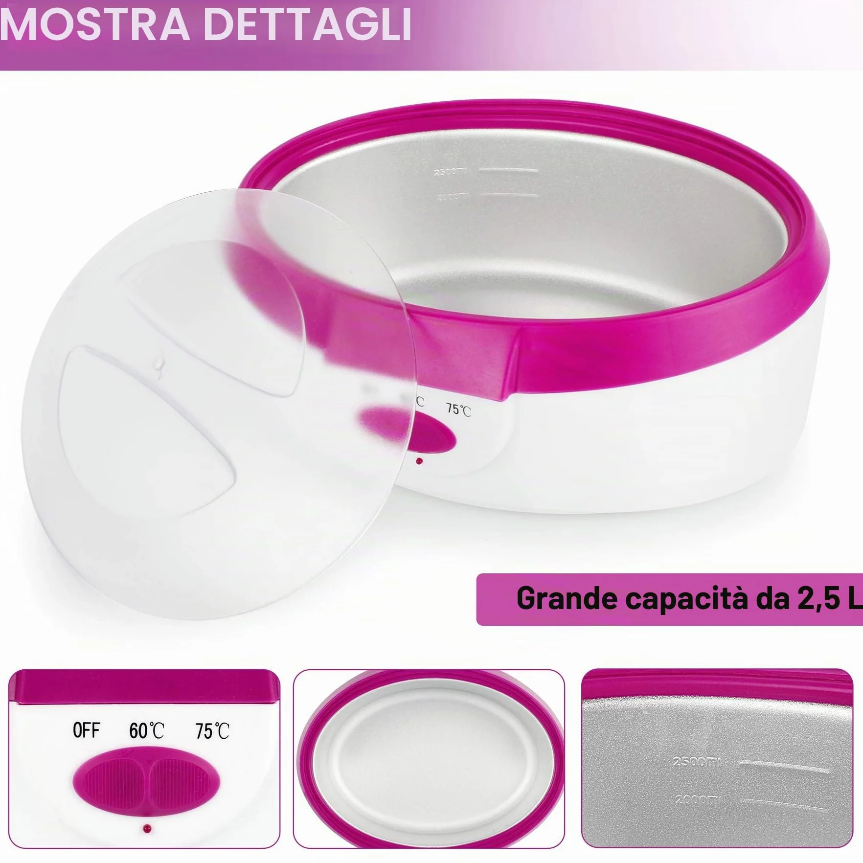 Dispositivo per Bagno di Paraffina per mani e Piedi, con Accessori, Vasca per Cera Elettrica, con Cera di Paraffina 265W