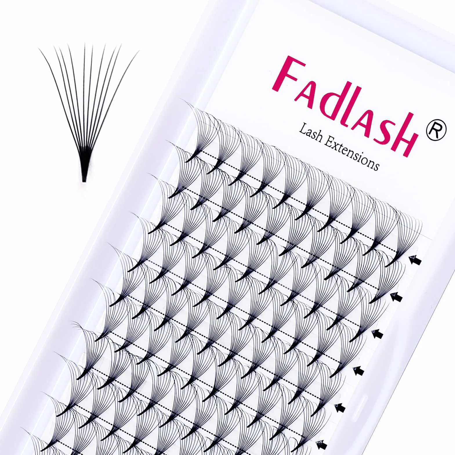 FADLASH Extension Ciglia Ciuffetti 10D 0,07mm Curva C 10mm Ciglia Finte a Ciuffetti Premade Fans Lashes Cluster