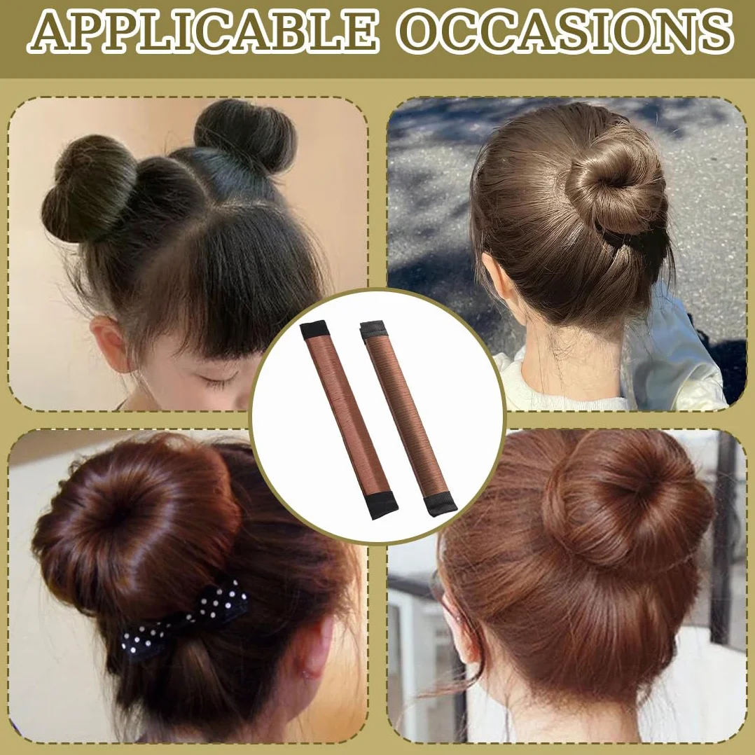 2 Pezzi Chignon per Ciambella, Chignon Facile Per Capelli Chignon Bun Maker, Fashion Hair Styling Clip Hairstyle DIY Tool per Ragazza Donne,accessori capelli,French Twist Accessori Capelli
