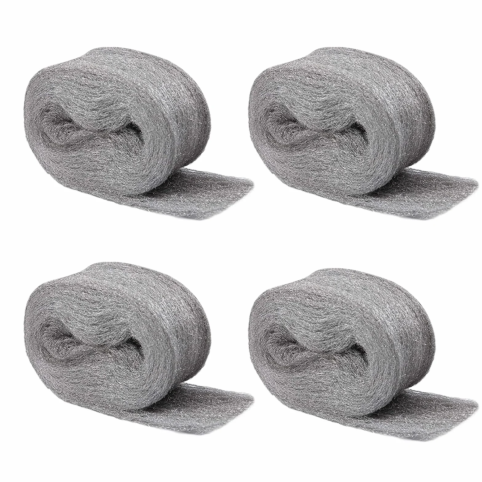Lana d'Acciaio Grado 000 16m 4 Pezzi Paglietta Abrasiva Pulizia Cucina Lucidatura Legno Vetro Metallo
