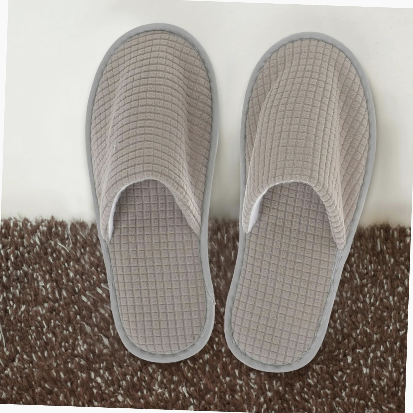 FRCOLOR Ciabatte Lavabili in Pile, 6 Paia, per Ospiti in Hotel | Portatili per Viaggio, Uso Monouso, Confezione da 6, Adatte a Casa e Soggiorni