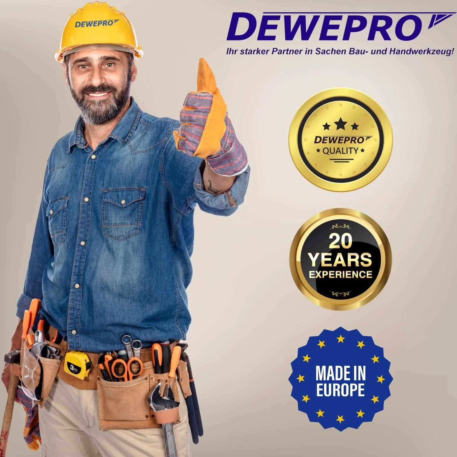 DEWEPRO Miscelatore per Pitture e Vernici Frusta Doppia Testa a Stella Zincata Ø75x500mm
