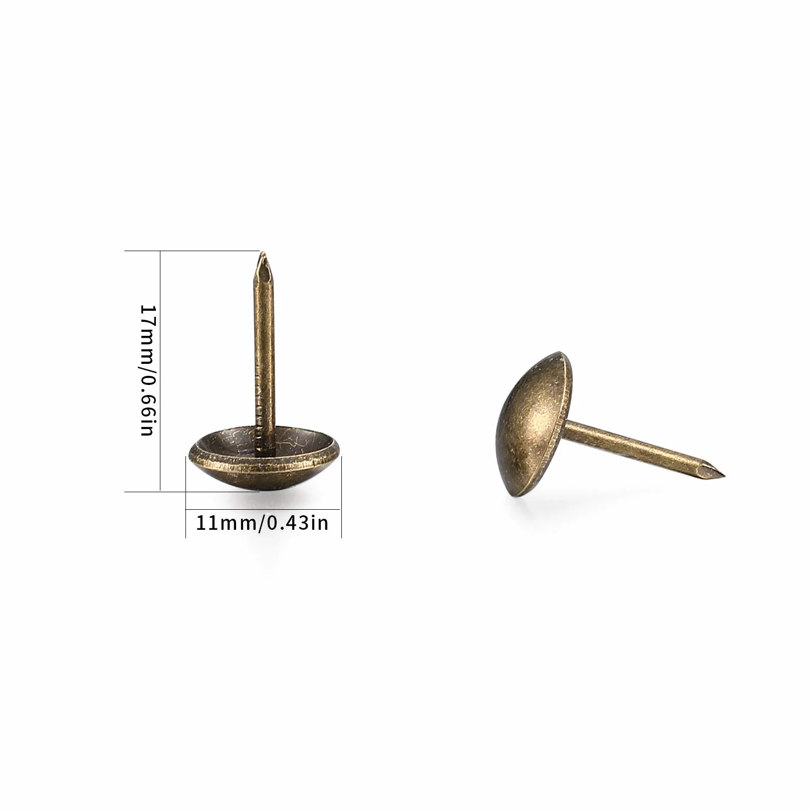 Chiodi Tappezzeria Bronzo Antico 200 Pezzi Puntine Decorative 11x17 mm per Mobili