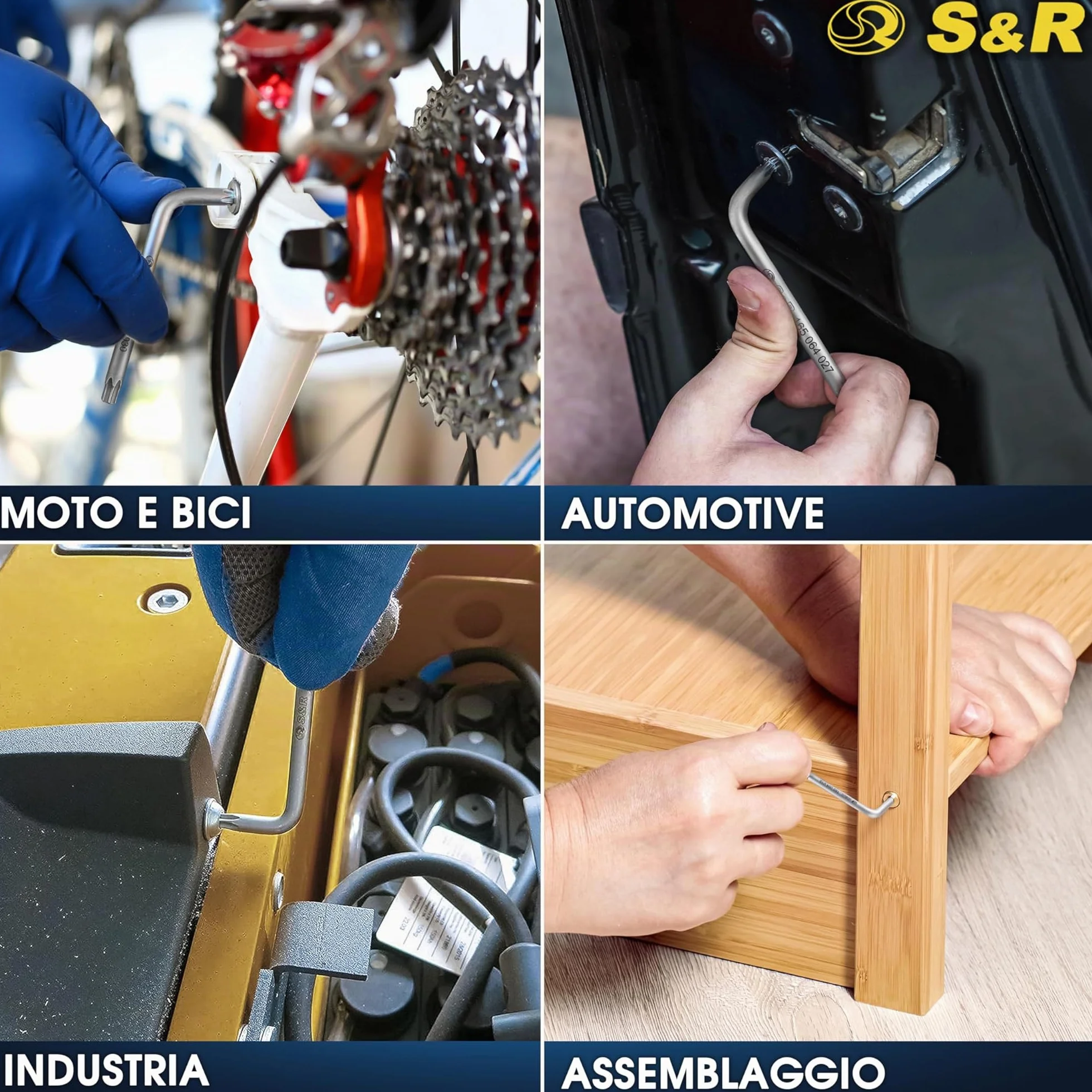 S&R Zestaw kluczy Torx i Allen 15 szt. TX6-TX60 w składanym uchwycie