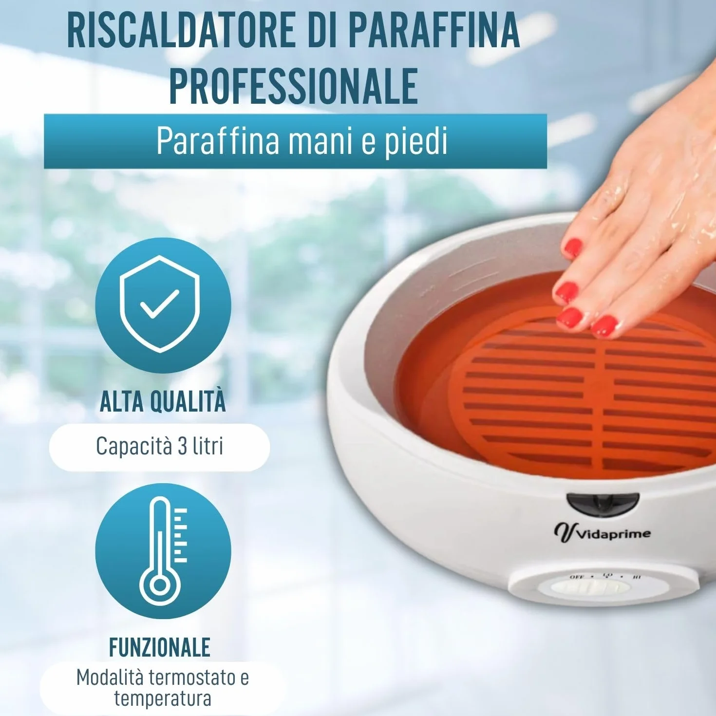 Bagno di paraffina 3L per mani e piedi per artrosi – Scalda paraffina professionale per paraffinoterapia, fisioterapia e termoterapia – Sollievo dal dolore muscolare e riabilitazione della pelle