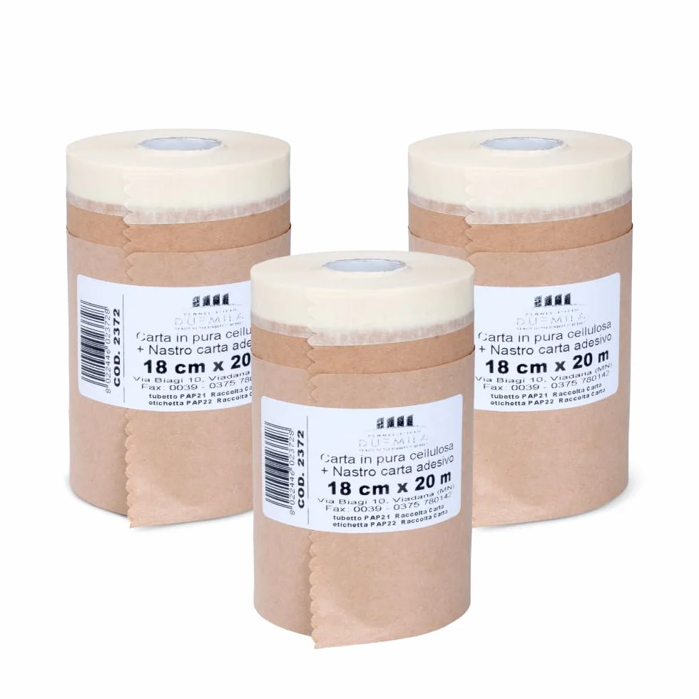 PENNELLIFICIO 2000 Set 3 Rotoli Carta Nastro Adesivo Mascheratura 18 cm x 20 m Made in Italy