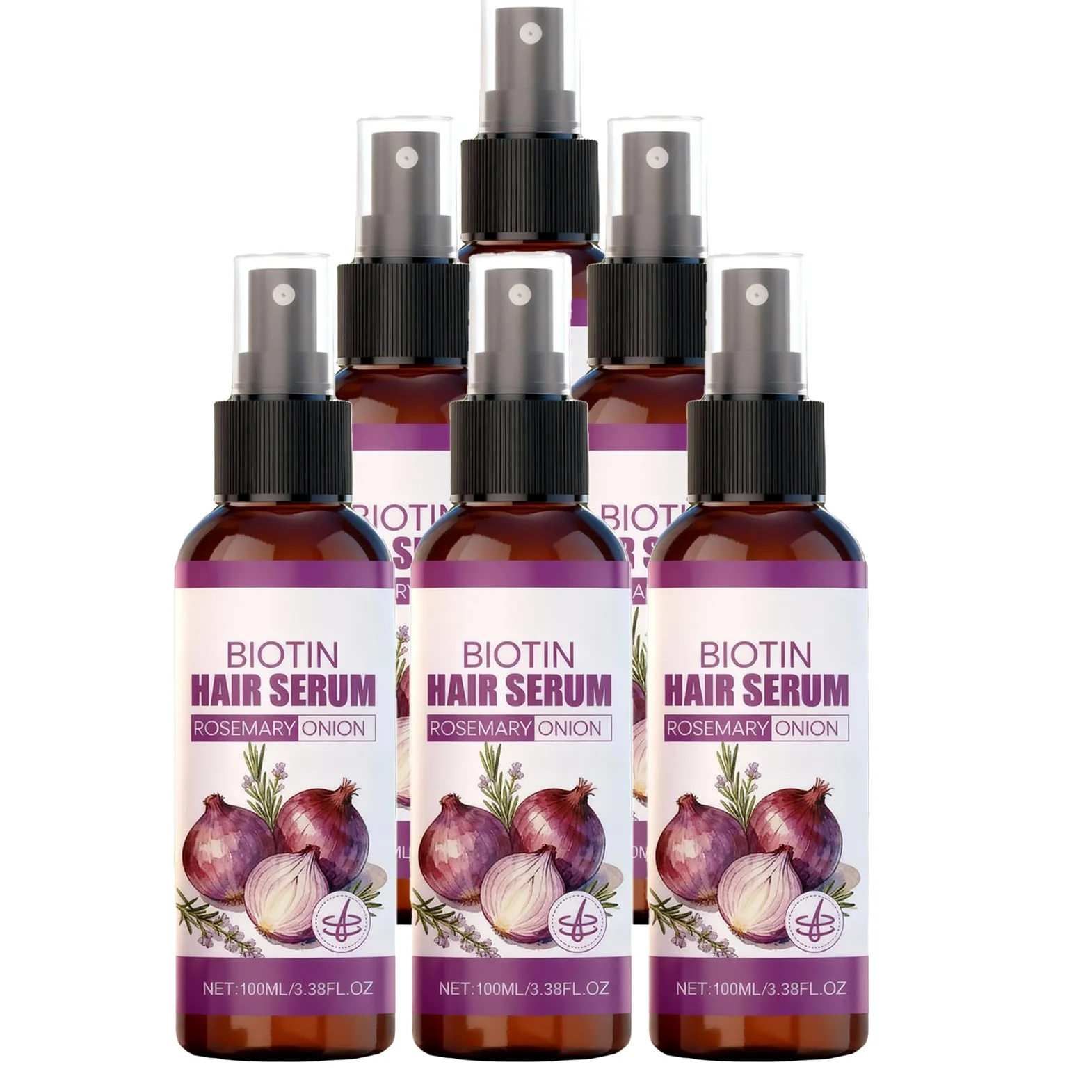 Cipolla E Rosmarino Olio Per Capelli Per La Crescita Dei Capelli, Spray Olio Per La Cura Dei Capelli, Idratante Per La Cura Del Cuoio E Dei Capelli, Siero Rafforzante Per Secco (6 Bottiglie)