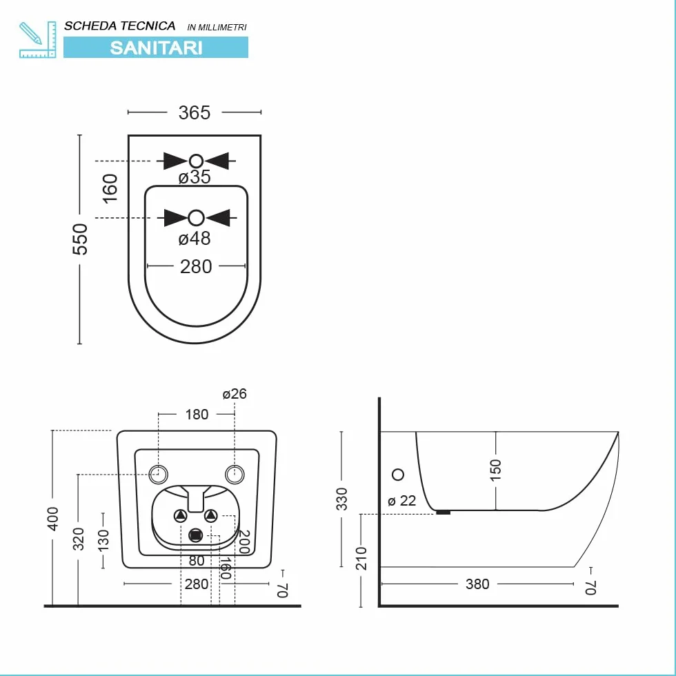 Set Sanitari Sospesi Rimless Ceramica Effetto Marmorizzato Bianco Linea Tokyo L 36 x P 55 x H 33 cm Sedile Soft-Close
