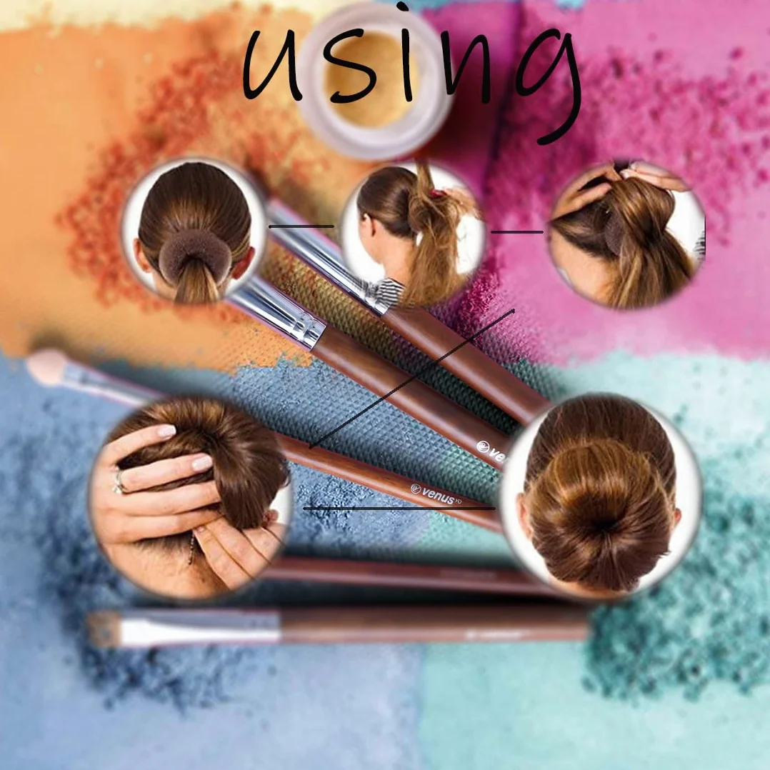 Sunnysam Creatore di chignon extra piccolo per bambini, 6 pezzi, forma a ciambella per capelli, per ragazze, mini ciambella per capelli corti e sottili (misura piccola 6,1 cm, marrone scuro)