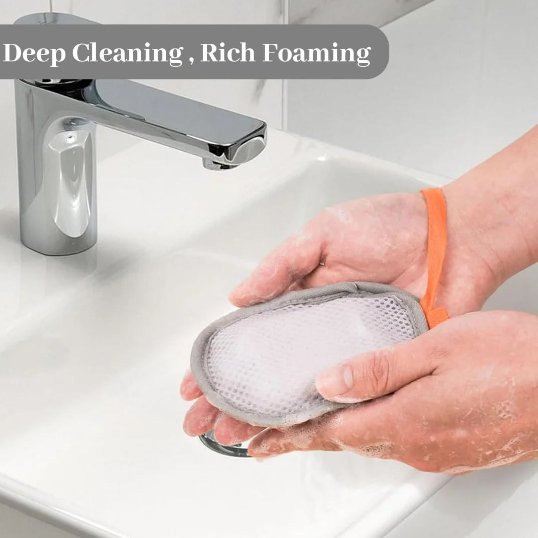 4 sacchetti rete per sapone schiumogeni, morbidi e spessi, schiuma ricca, coloranti per sapone, salva sapone