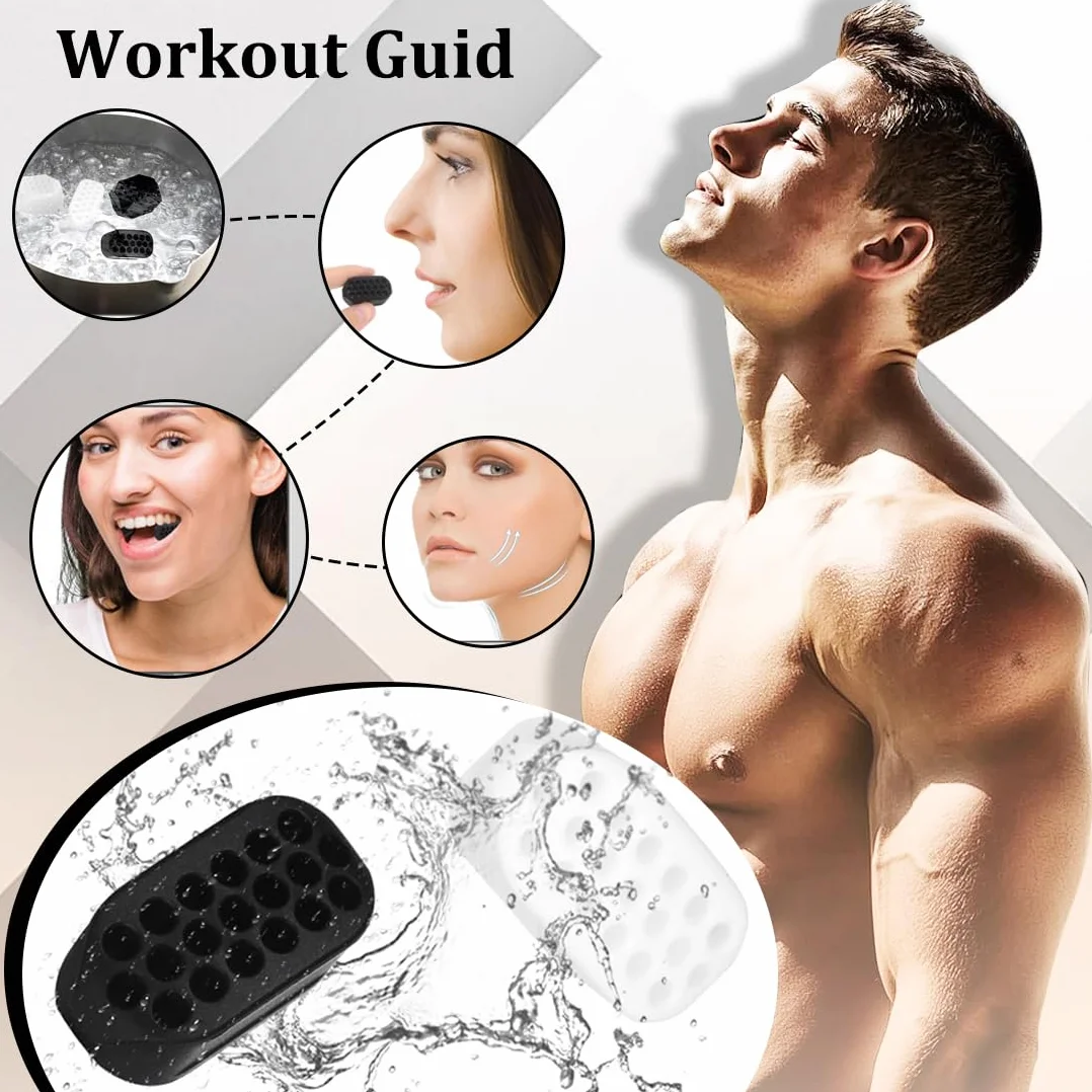 Exerciser Set di 6 Mascella Allenatore Esercizi, Jaw Liner Trainer, Silicone Jaw Exerciser per Uomini e Donne, Jawline Trainer Dispositivo di Rinforzo del Collo Collo Viso Strumento di Masticazione