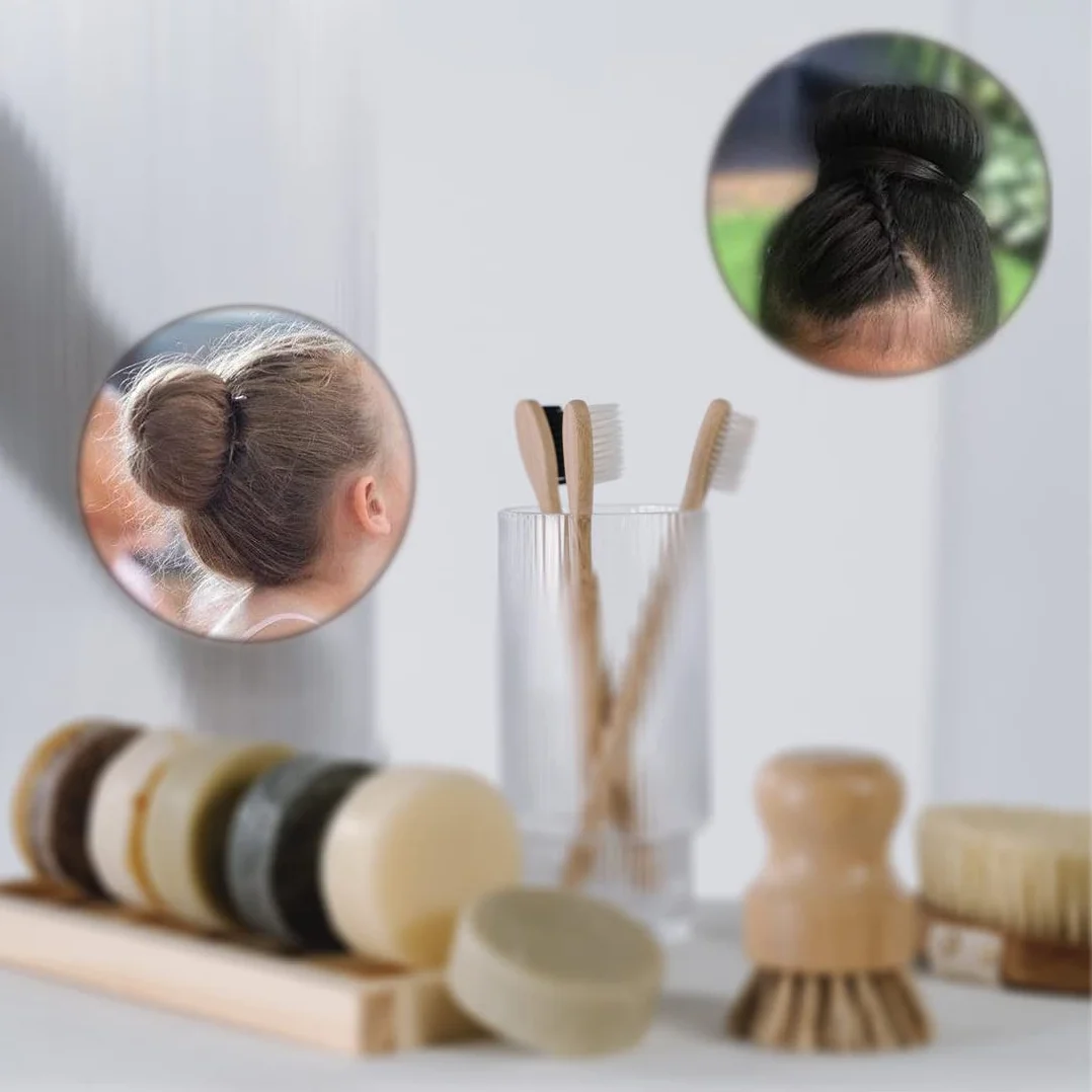 Sunnysam Creatore di chignon extra piccolo per bambini, 6 pezzi, forma a ciambella per capelli, per ragazze, mini ciambella per capelli corti e sottili (misura piccola 6,1 cm, marrone scuro)