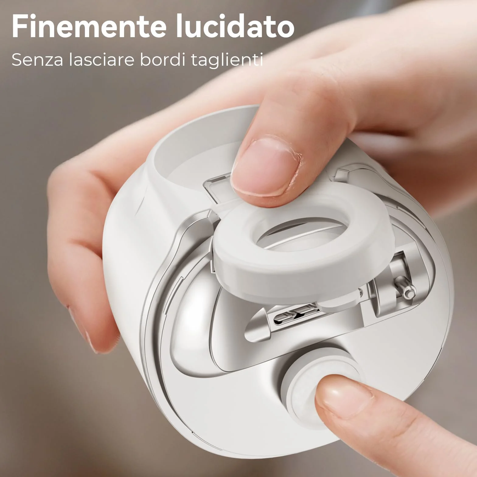 Tagliaunghie elettrico, tagliera unghie automatica ricaricabile USB e macinatrice lucidatura con luce a LED, tagliera unghie automatica a 3 livelli di velocità silenziosa (Bianco N)