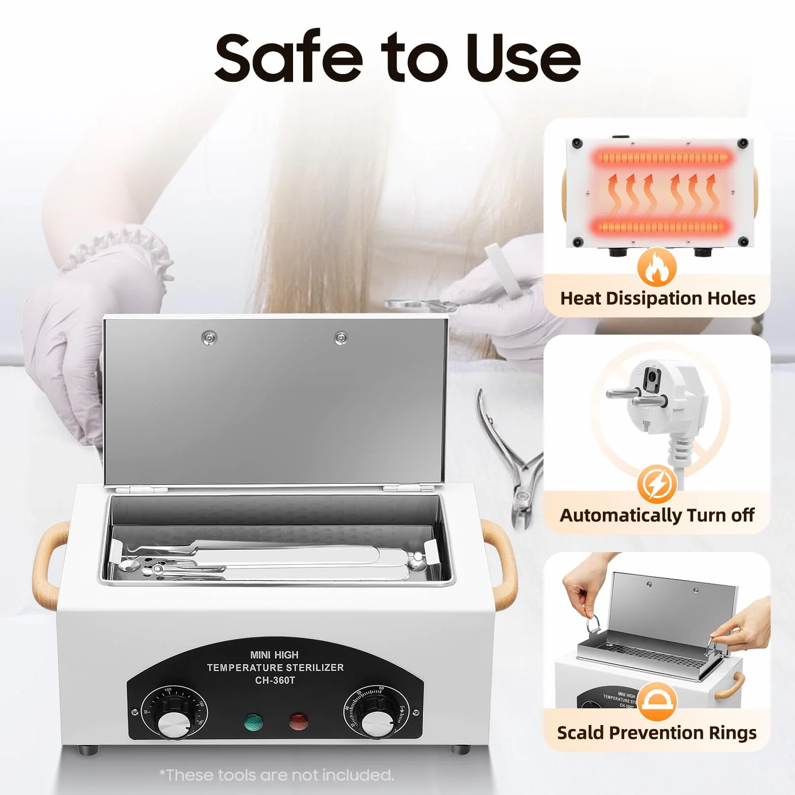 Sterilizzatore professionale ad aria calda, 300 W, scatola di sterilizzazione per salone di unghie, cura dei piedi e tatuaggi, dispositivo disinfettante da 220 V, con asciugatura (per strumenti
