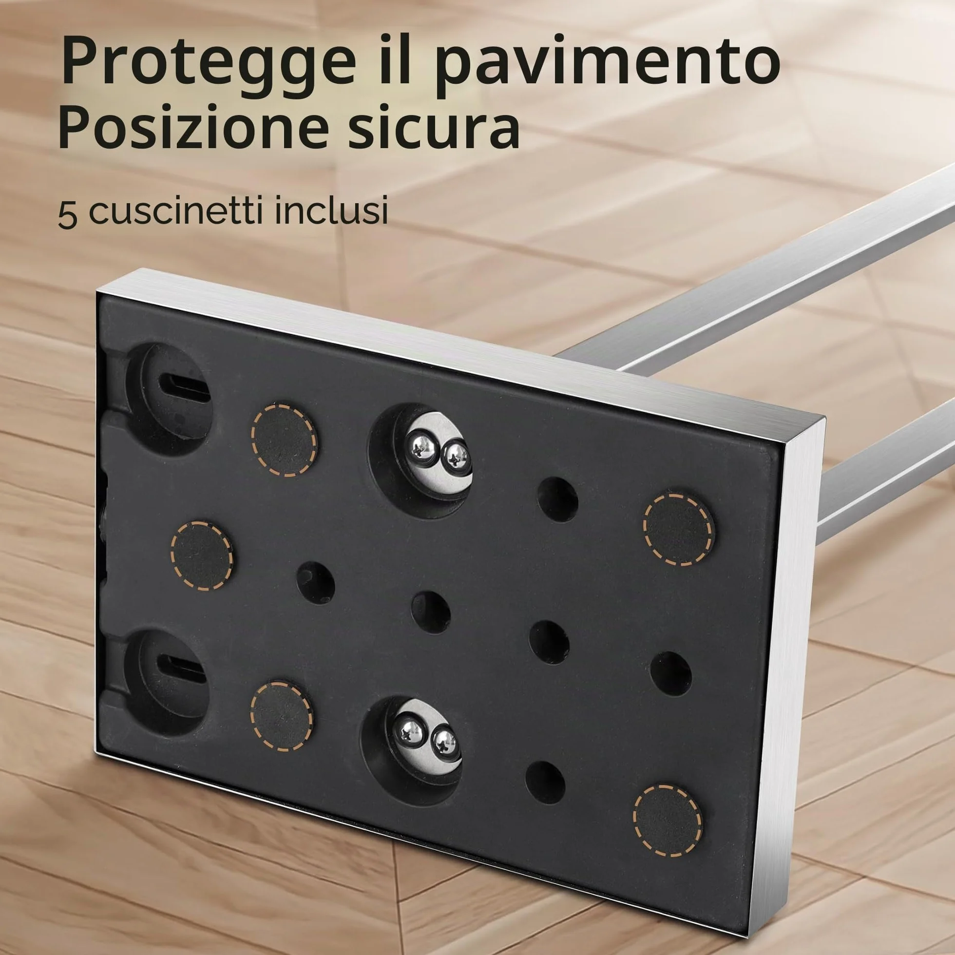 KES Porta Asciugamani da Terra Doppio Acciaio Inossidabile 18/8 Bagno