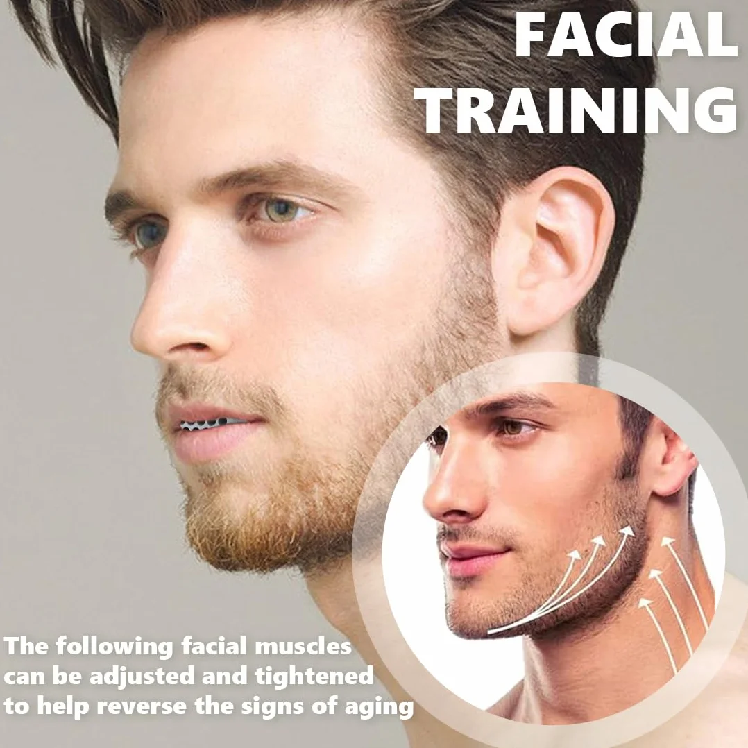 Exerciser Set di 4 Mascella Allenatore Esercizi, Jaw Liner Trainer, Silicone Jaw Exerciser per Uomini e Donne, Jawline Trainer Dispositivo di Rinforzo del Collo Collo Viso Strumento di Masticazione