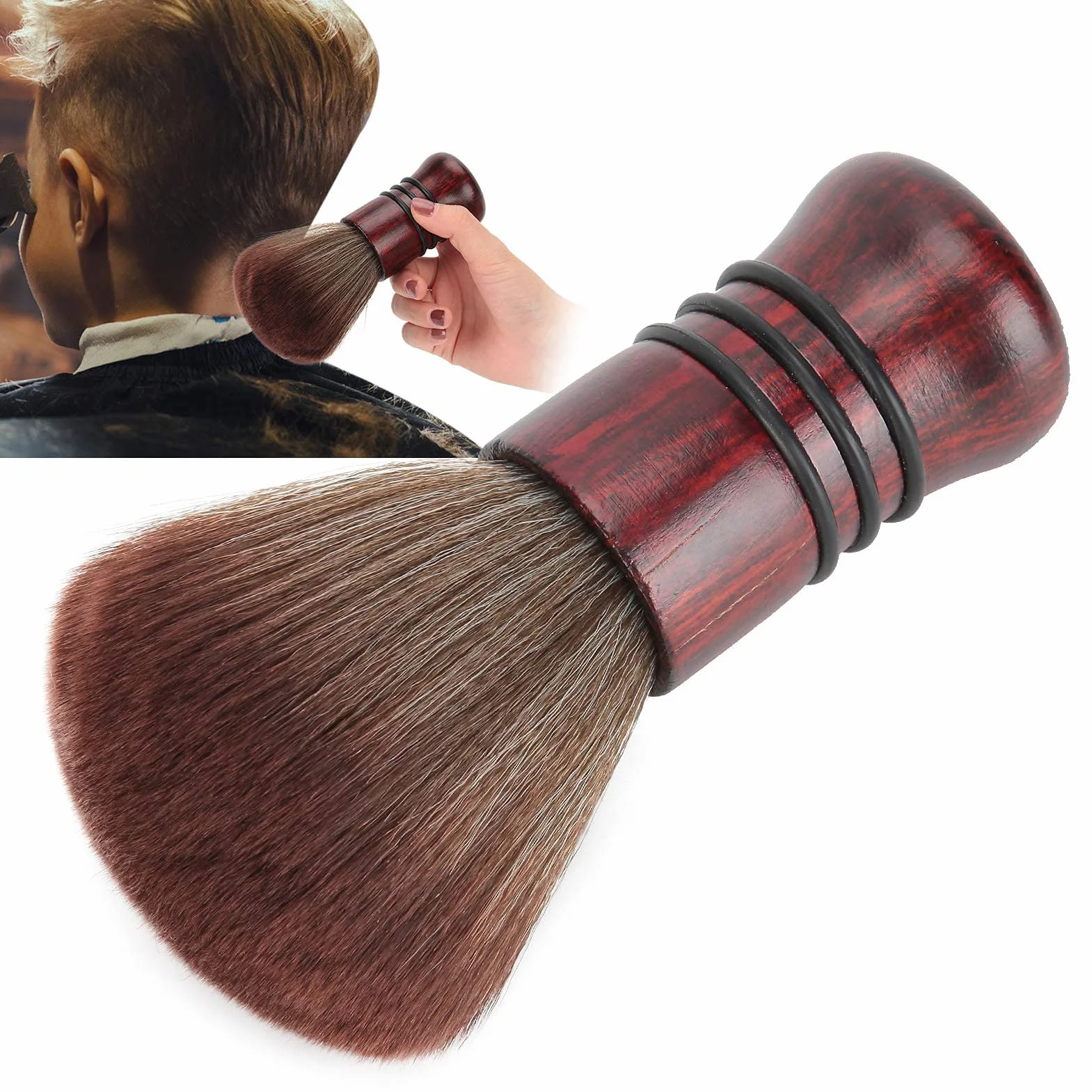Pennello per il collo del parrucchiere, fibra naturale morbido per il viso pulizia del collo per capelli Duster collo per salone di parrucchiere professionale a casa