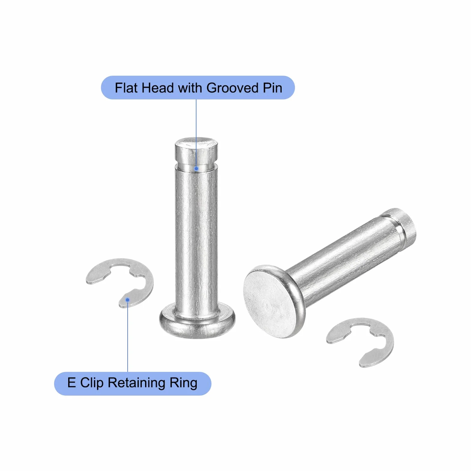 QUARKZMAN M5x20mm Perno Posizionamento Cilindrico Elastico Acciaio Inossidabile 304 Argento