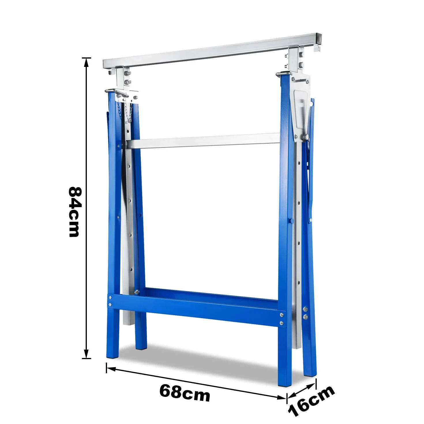 Cavalletti da lavoro regolabili in altezza 200 kg, 7 altezze 80-130 cm, pieghevoli, Fiqops