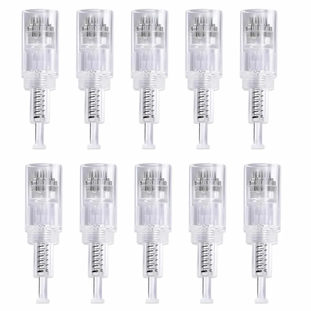 10 Pezzi 12 pin micro nano aghi per modello, aghi di ricambio per microneedling, universale compatibilità con Microneedling, microneedling viso, per il ripristino della pelle