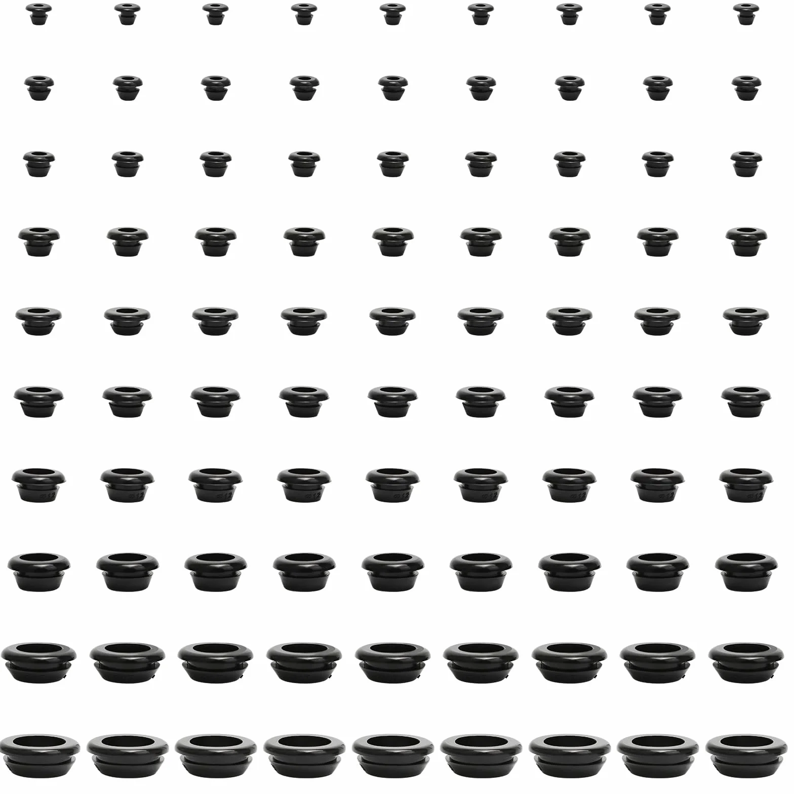 Set 100 Pezzi Passacavi in Gomma per Fori, Protezione Cavi (5-20 mm)