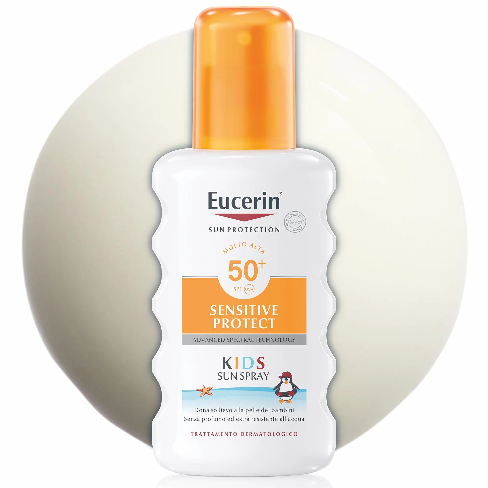 Eucerin Sensitive Protect Kids Trigger Spray SPF 50+ 200 ml, Crema solare 50+ bambini con filtri UV, Protezione solare 50+ bambini spray resistente all'acqua e adatta per pelle sensibile