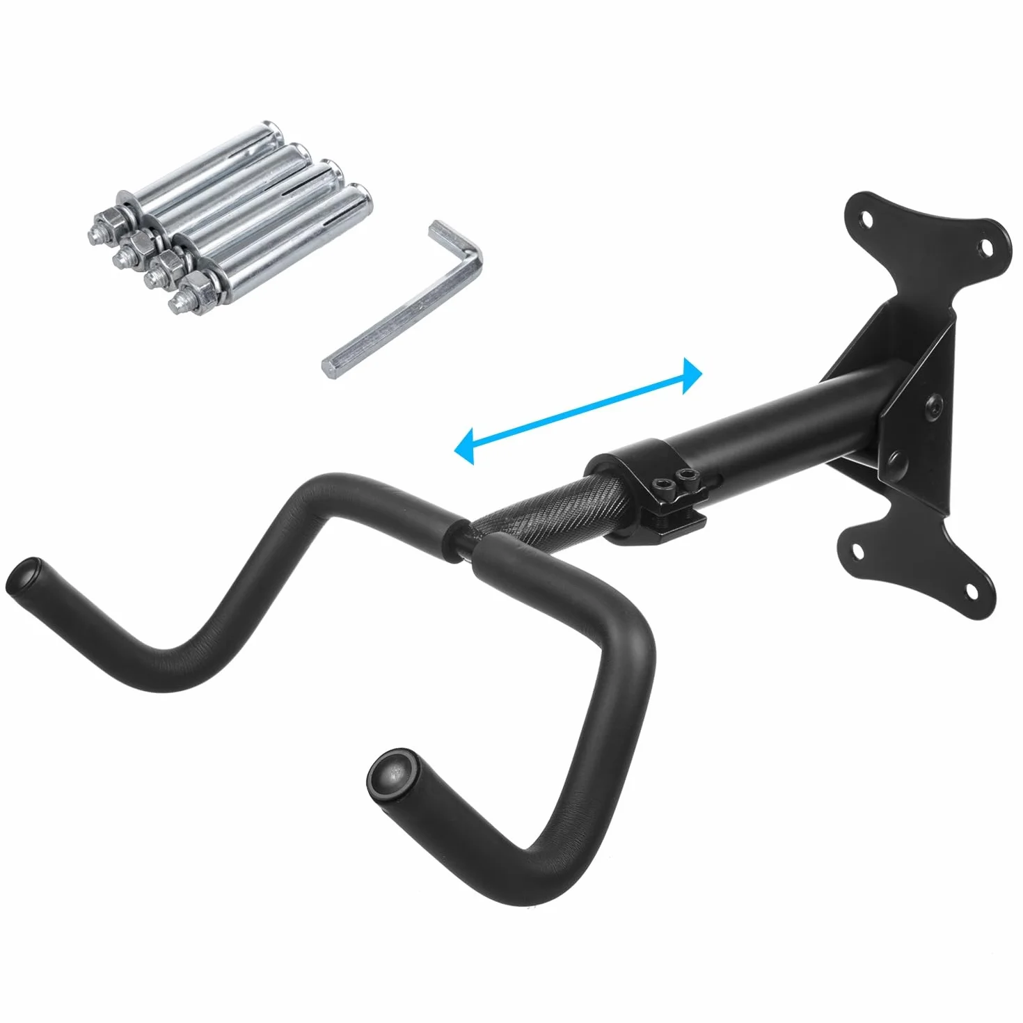 Maclean MC-431 Supporto a parete per bicicletta Portabicicletta orizzontale acciaio 30 kg Pieghevole