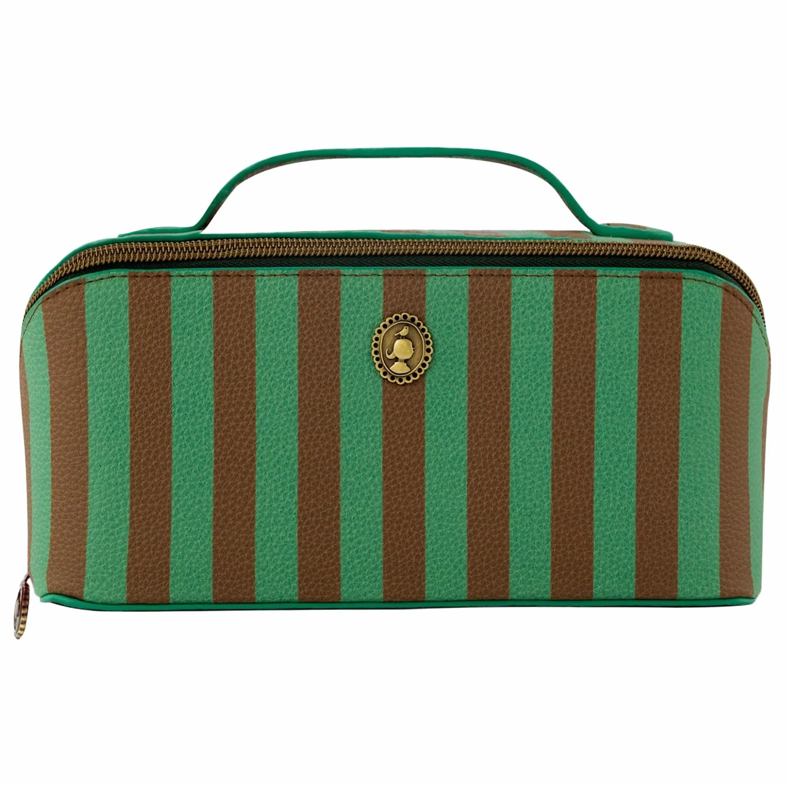 Pip Studio borsa da toilette Cyrille Cosmetic Bag Stripe Green verde marrone