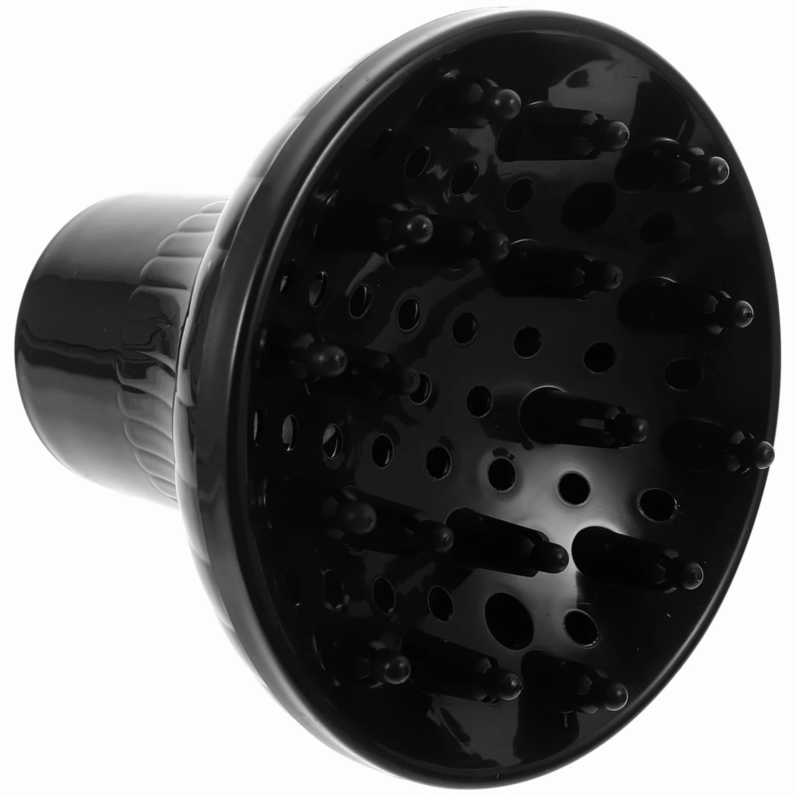 Diffusore per Asciugacapelli in Plastica Nero per Bocchetta 4, 2-4, 8cm | Diffusore per Chioma Ricci Professionale, Facile da Usare, per Casa e Salone, Massimizza Volume, Uso Pratico