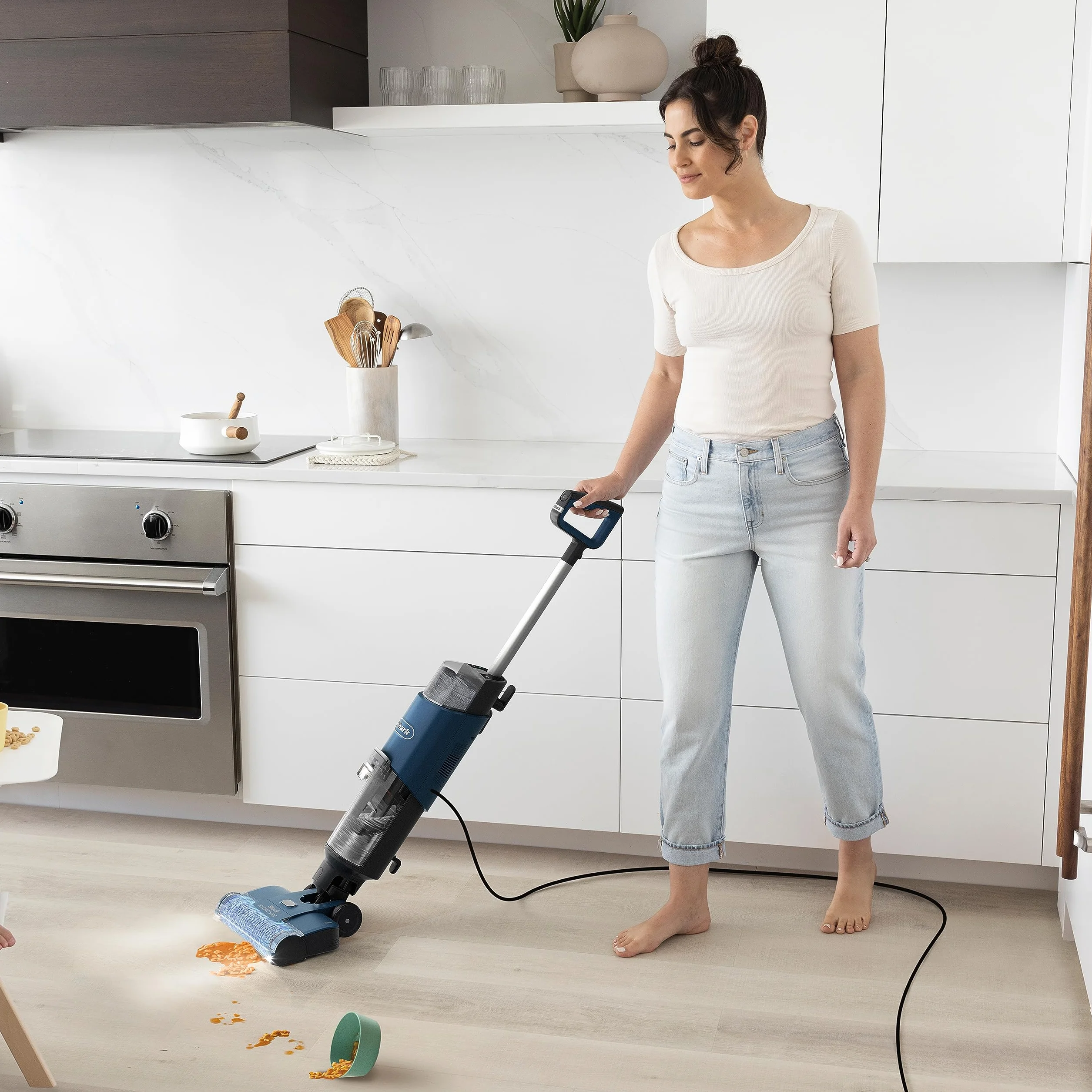 Shark WD100EU HydroVac Aspirapolvere Lavapavimenti Wet & Dry Autopulente Blu Navy