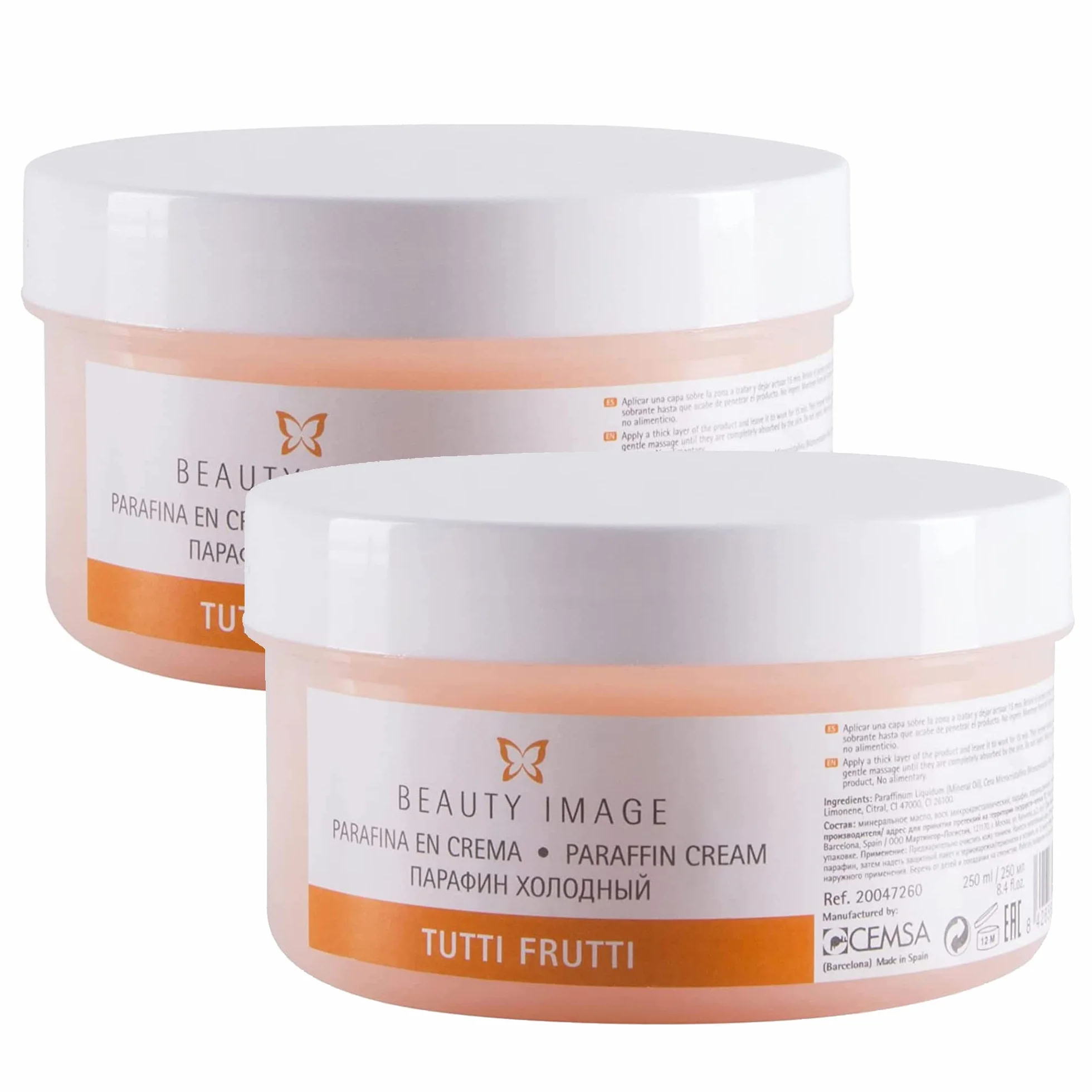 Paraffina per Mani e Piedi - Bagno di Paraffina per Mani - Trattamento Ideale per Disturbi - Effetto Crema-Sauna - 250 ml - 190 gr [Confezione da 2] - Profumo Tutti Frutti