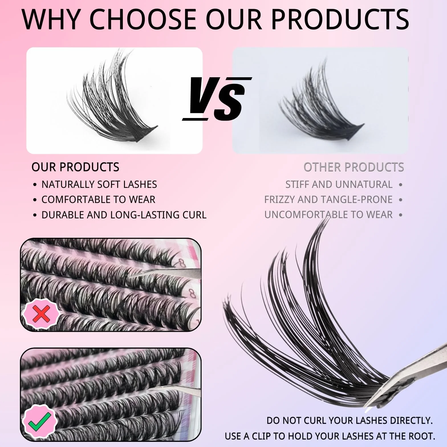 640 Pezzi Ciglia Finte Ciuffetti, 30D+40D+50D+60D Kit Ciglia Extension, D Curl 8-16mm Ciuffetti Ciglia Finte, DIY Eyelash Extension Kit Estensioni Ciglia Individuali Naturale(30-40-50-60D)