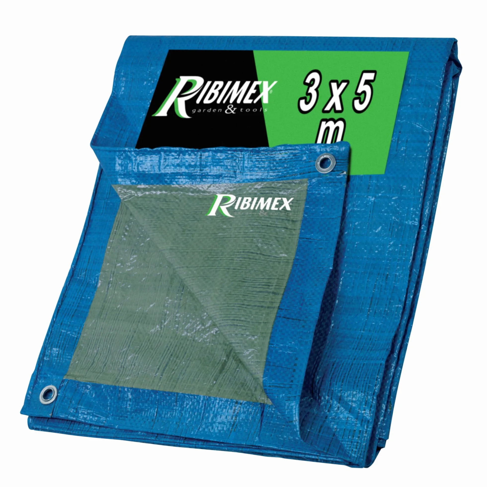Ribimex Telo di Protezione Leggero Impermeabile 3x5 m Polietilene Occhielli Alluminio PRB06503X05