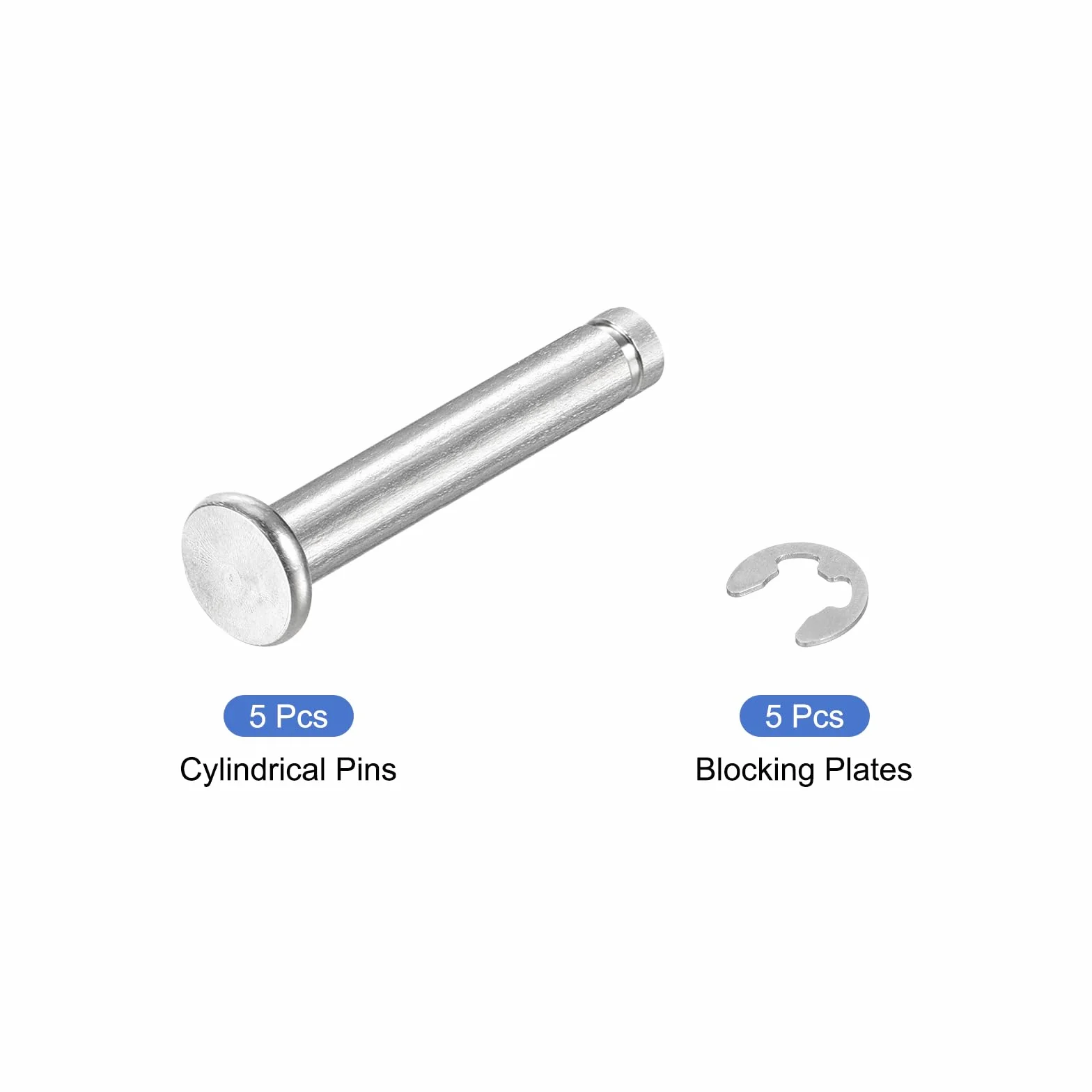 QUARKZMAN 5Set M5x30mm Perno Posizionamento Cilindrico Elastico Acciaio Inossidabile 304 Argento