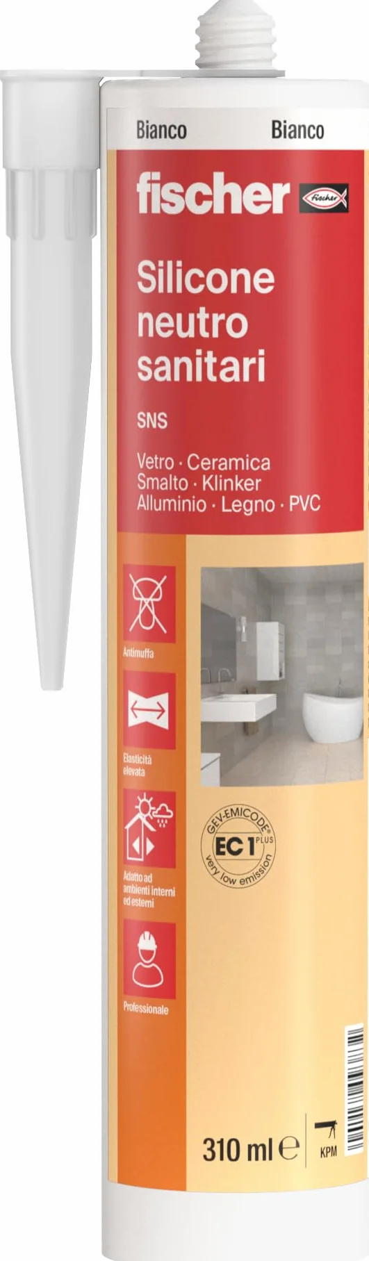 Fischer SNS Silicone Neutro Sanitari Bianco Antimuffa 9383