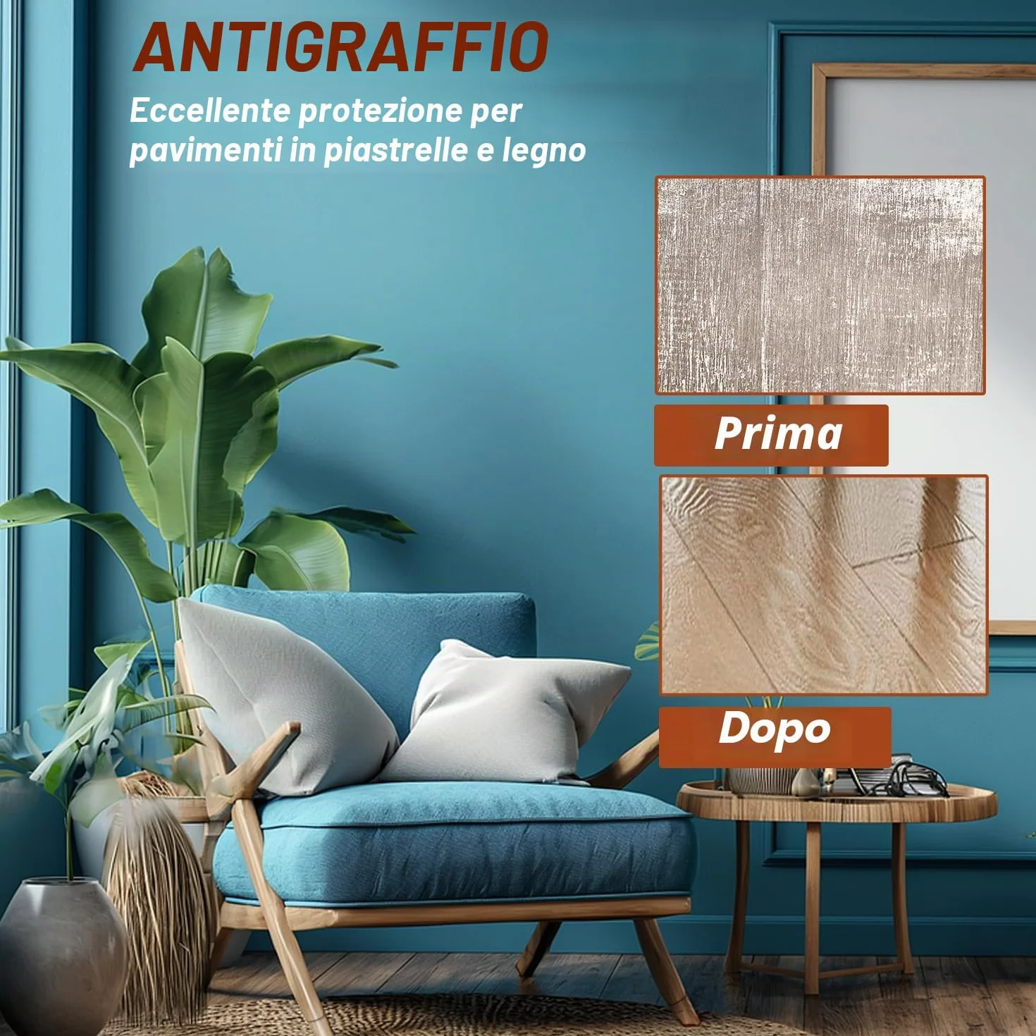 Feltrini per Sedie Quadrati in Silicone con Feltro, Proteggi Gambe Mobili 20-30mm, Antigraffio